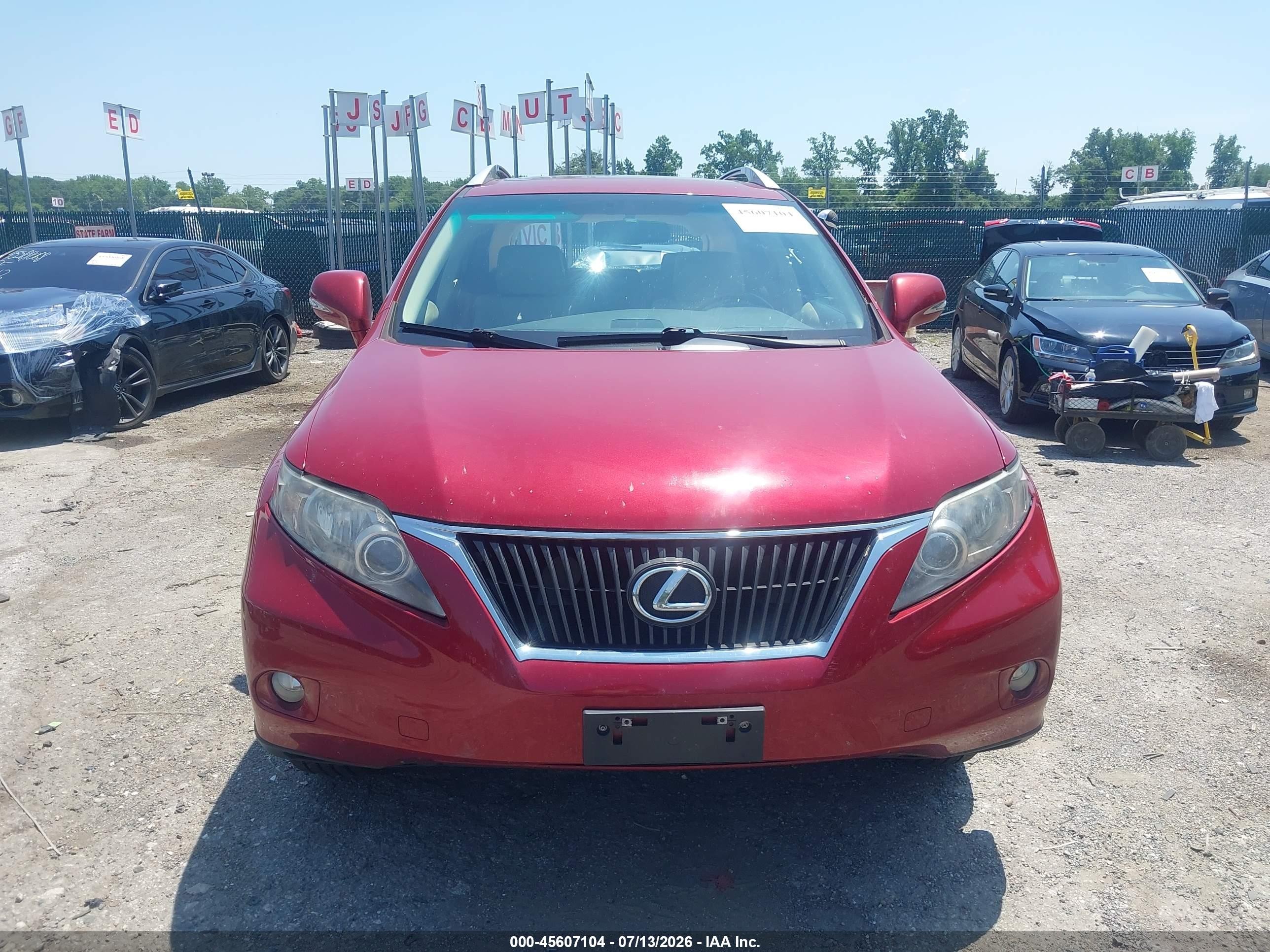2010 Lexus Rx 350 Red vin: 2T2BK1BA9AC071747