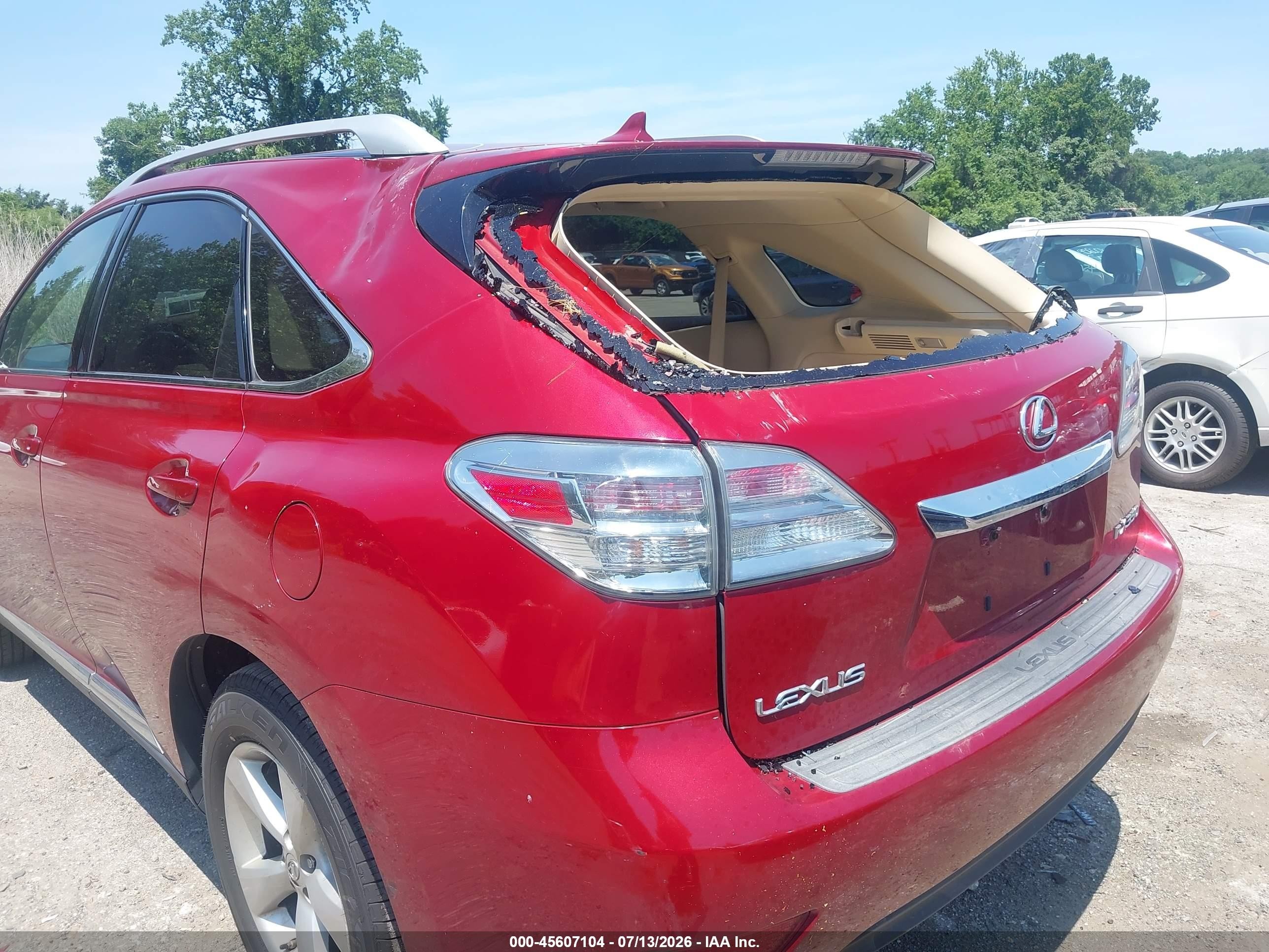 2010 Lexus Rx 350 Red vin: 2T2BK1BA9AC071747