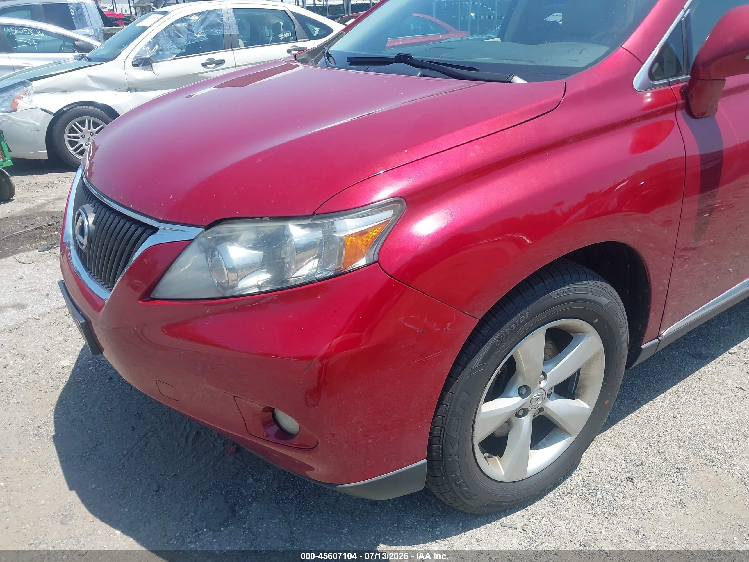 2010 Lexus Rx 350 Red vin: 2T2BK1BA9AC071747