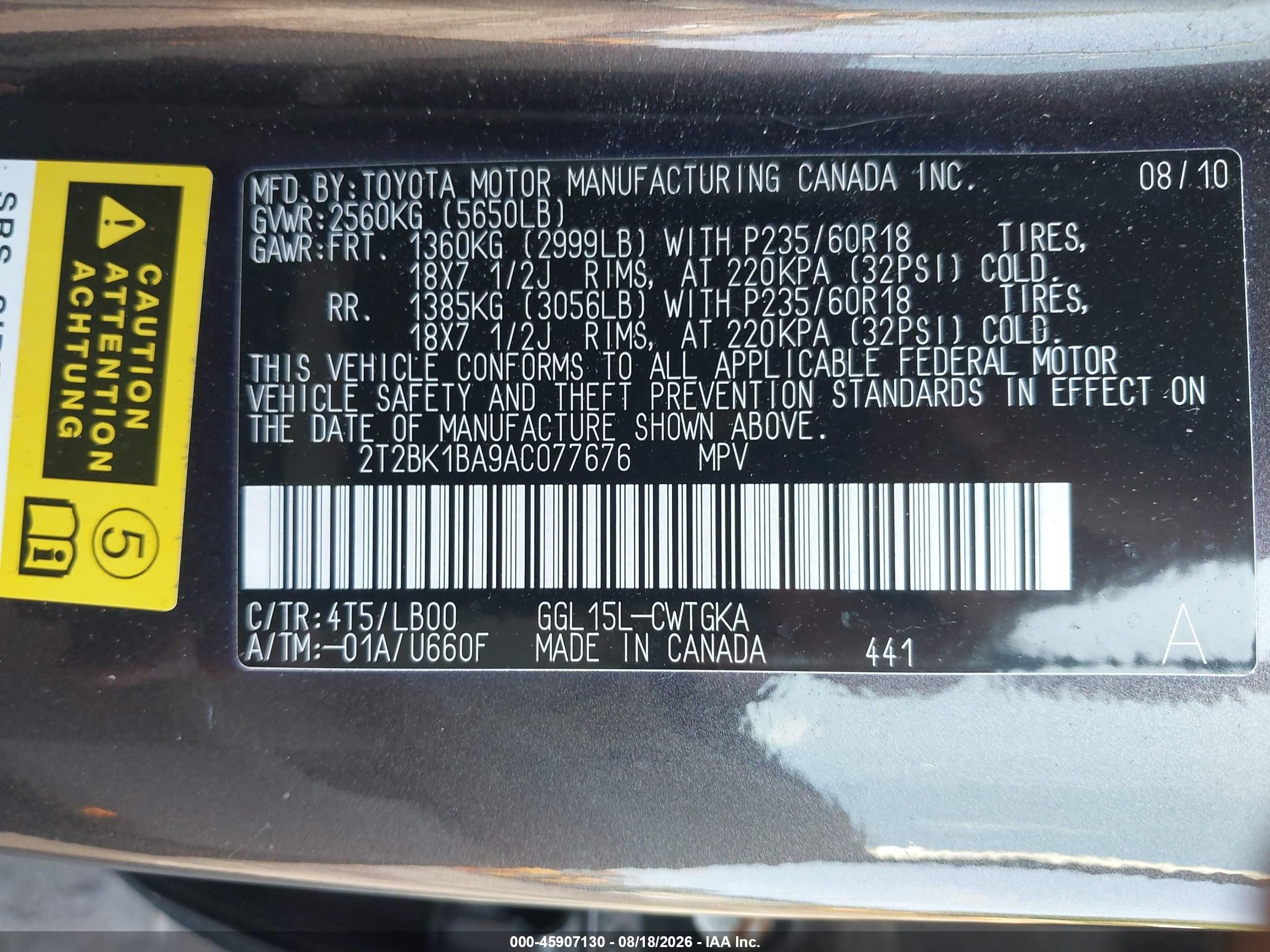 2010 Lexus Rx 350   Gray vin: 2T2BK1BA9AC077676