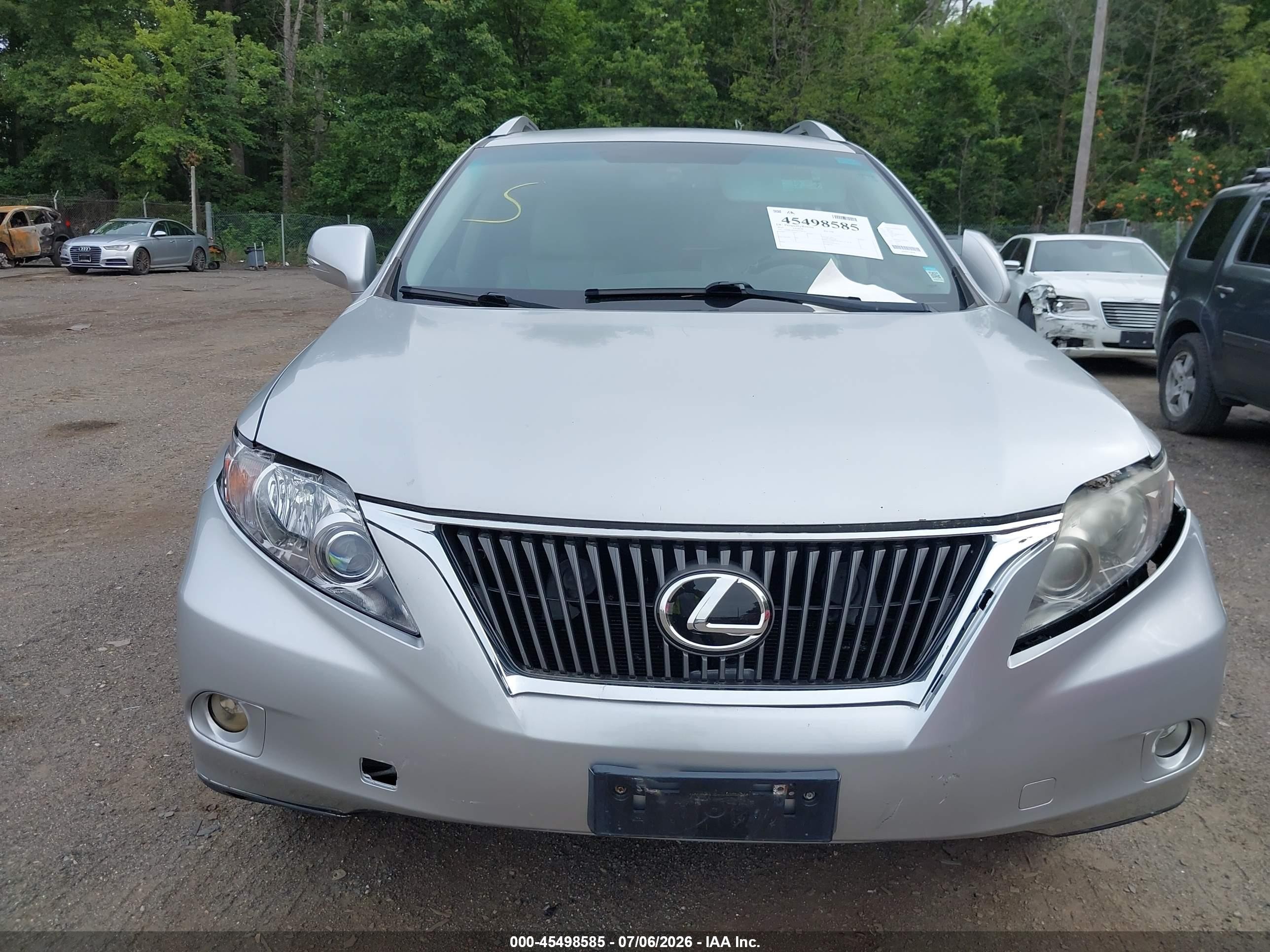 2010 Lexus Rx 350   Серебряный vin: 2T2BK1BA9AC078732