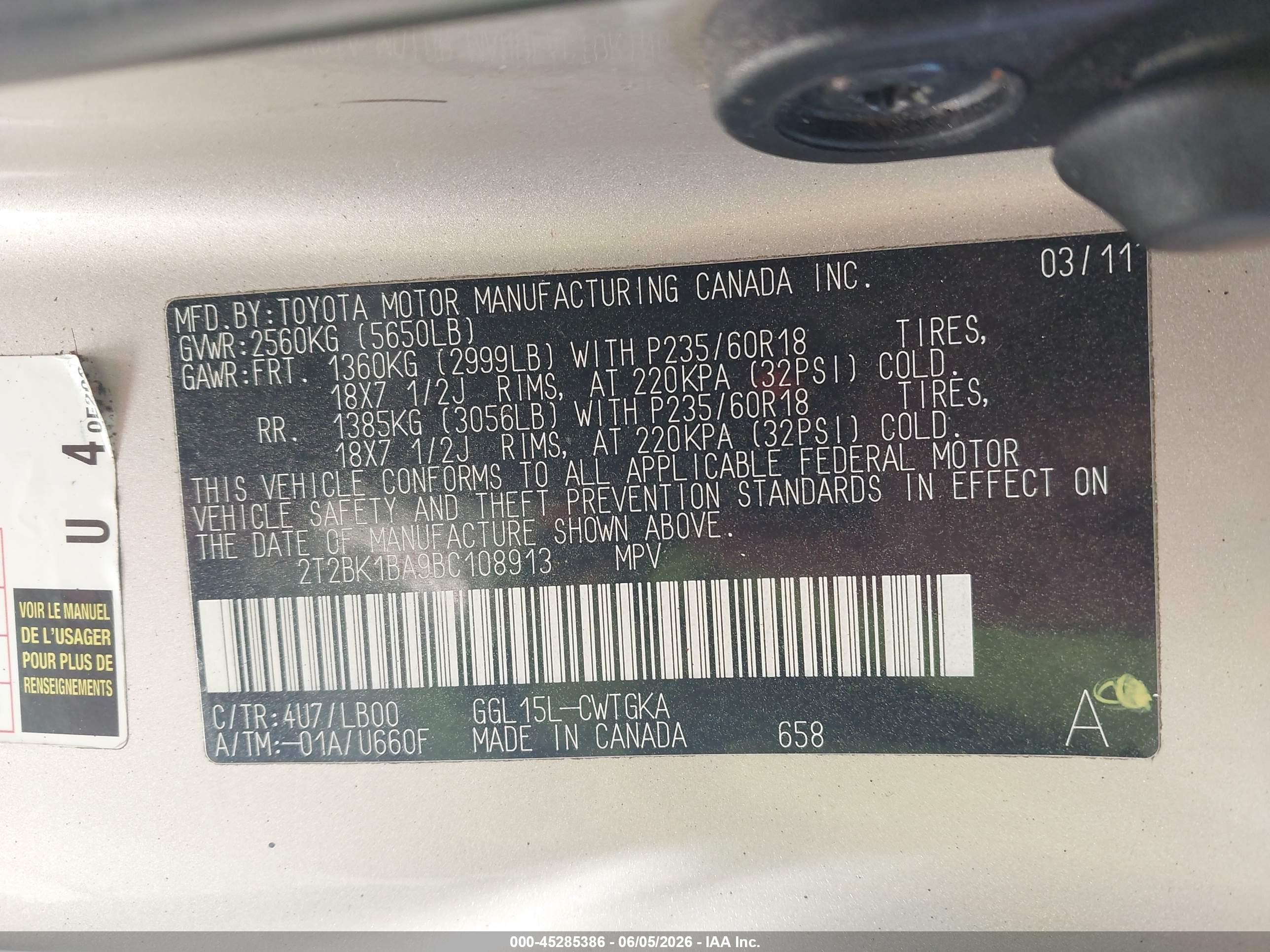 2011 Lexus Rx 350   Champagne vin: 2T2BK1BA9BC108913