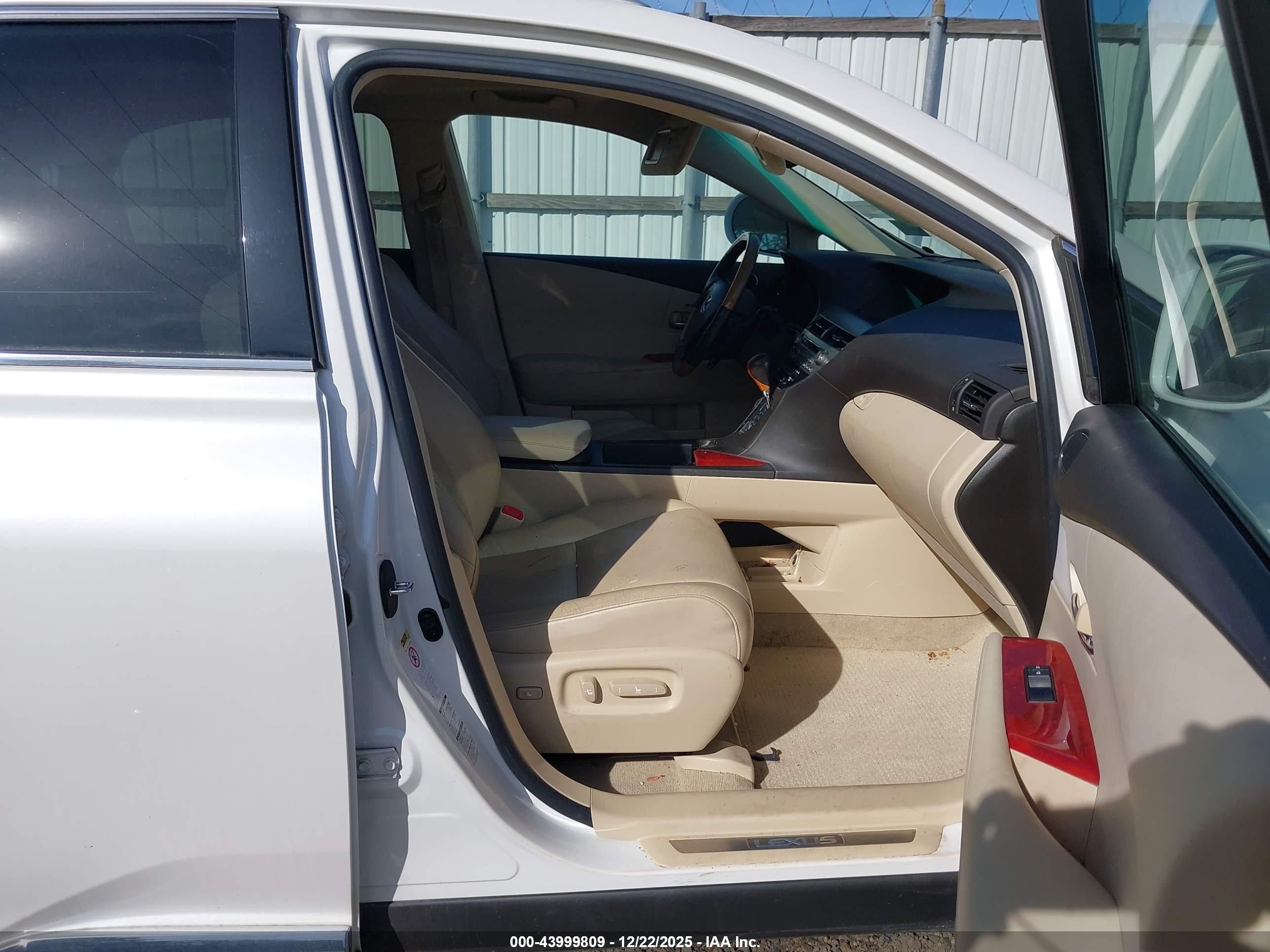 2012 Lexus Rx 350   White vin: 2T2BK1BA9CC131013
