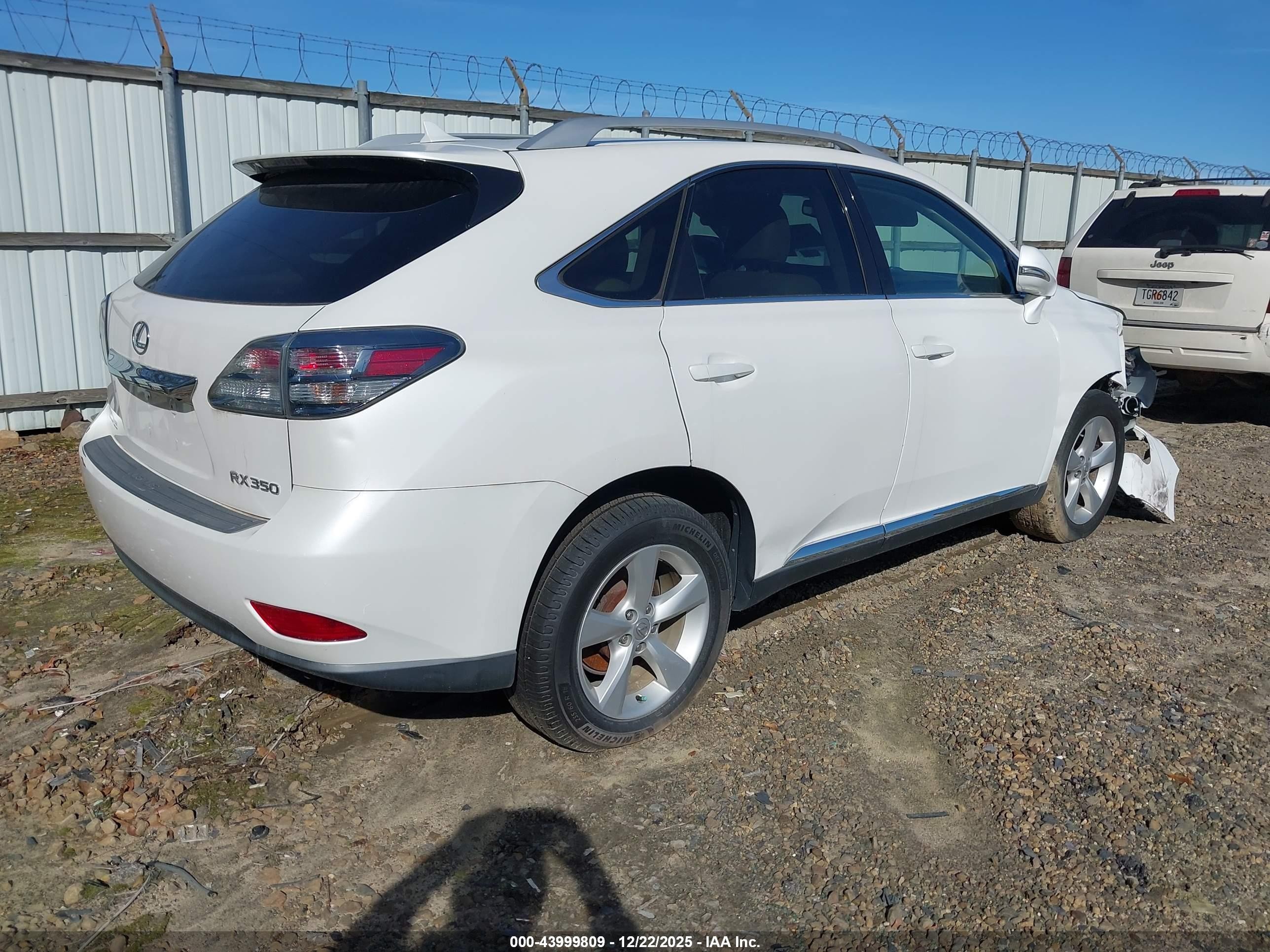 2012 Lexus Rx 350   White vin: 2T2BK1BA9CC131013