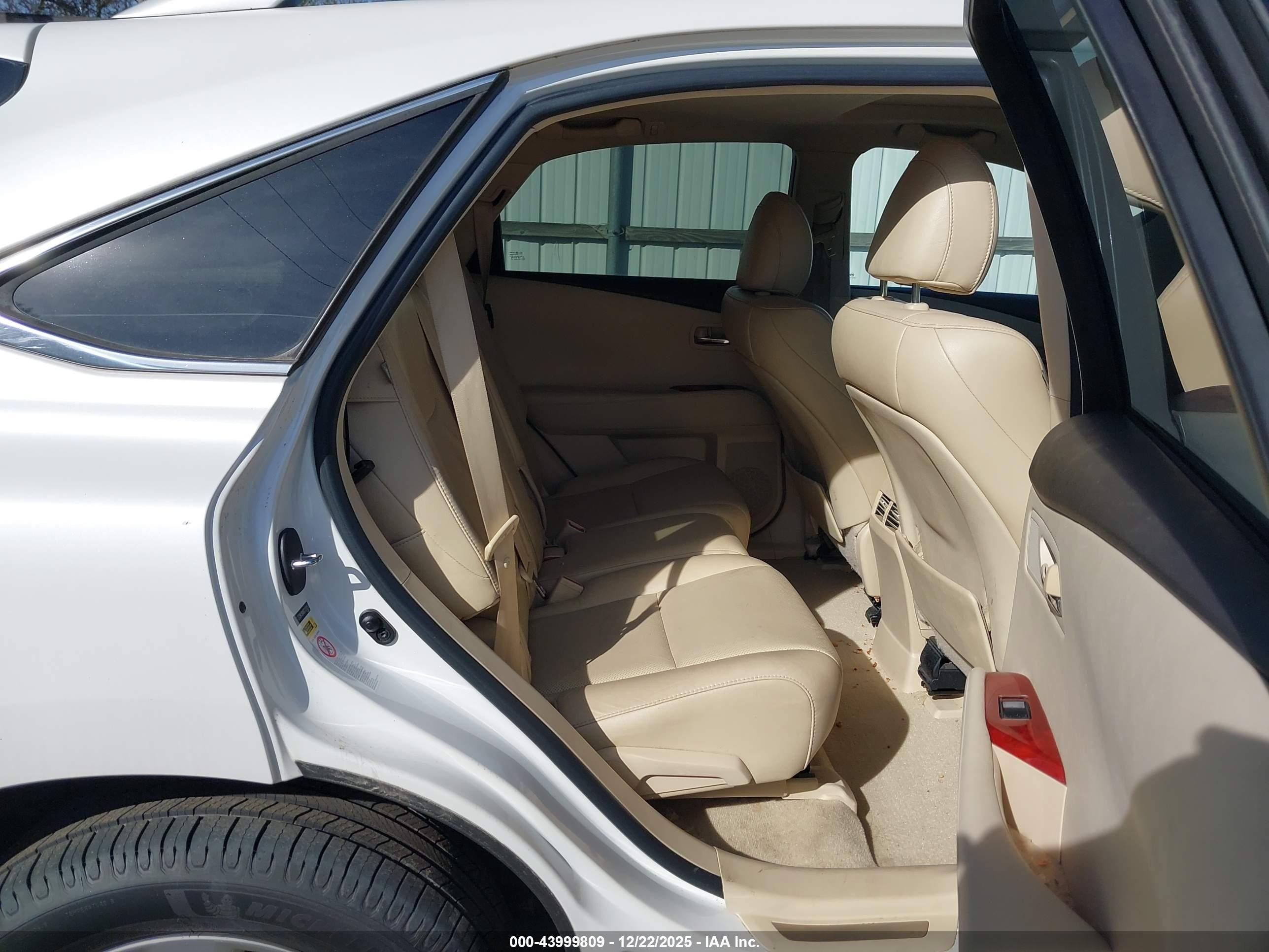 2012 Lexus Rx 350   White vin: 2T2BK1BA9CC131013