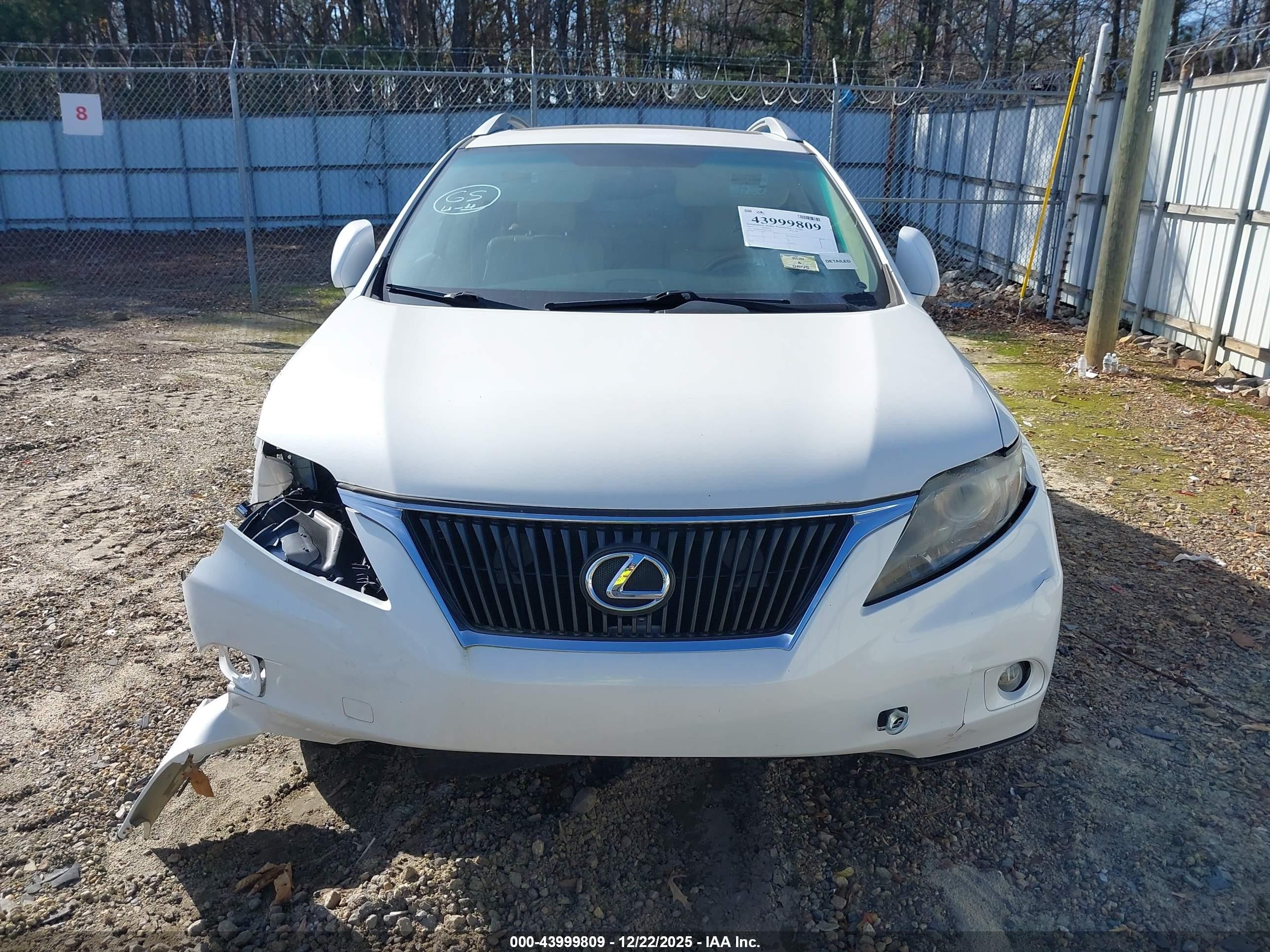 2012 Lexus Rx 350   White vin: 2T2BK1BA9CC131013