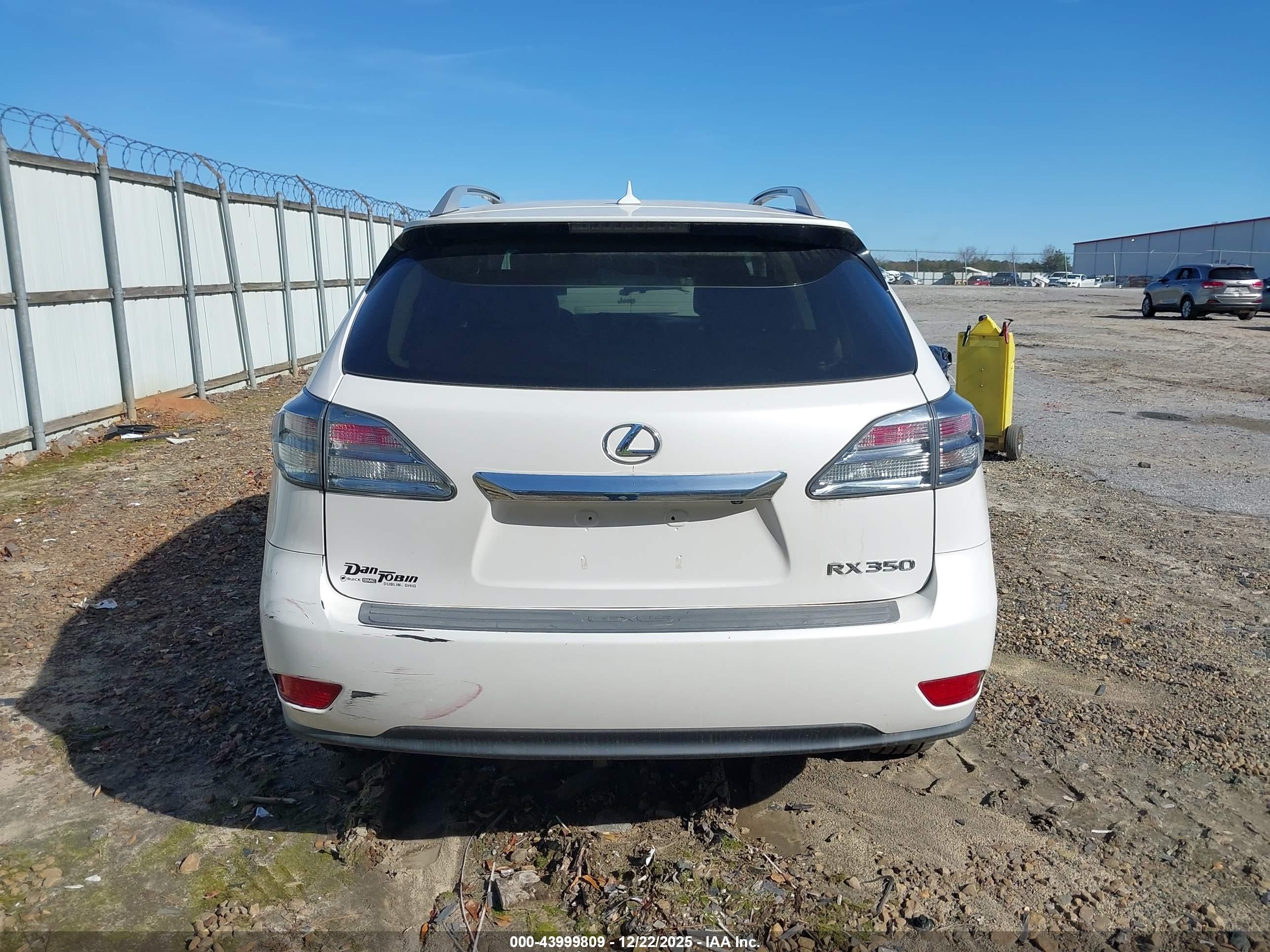 2012 Lexus Rx 350   White vin: 2T2BK1BA9CC131013