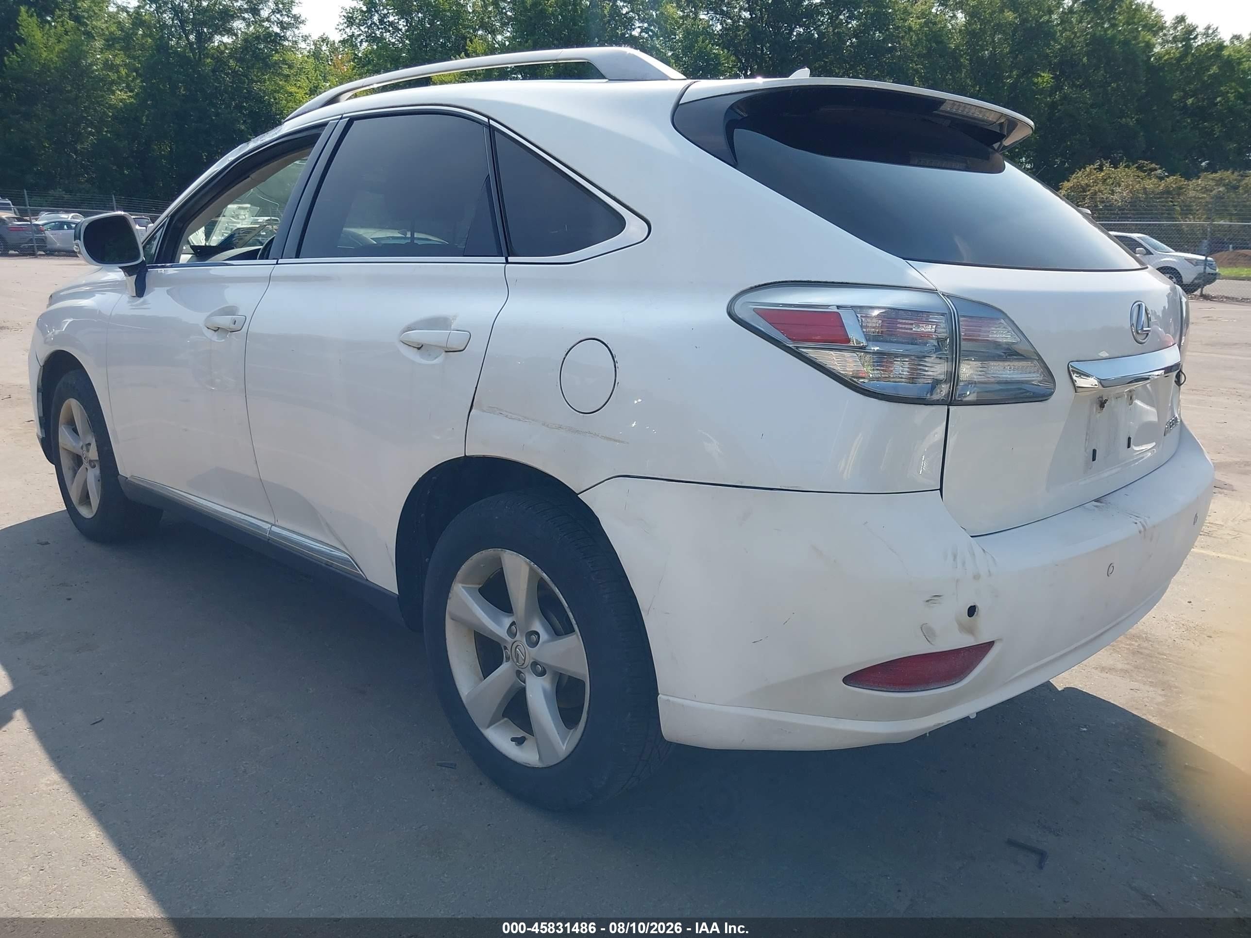 2012 Lexus Rx 350 White vin: 2T2BK1BA9CC148958