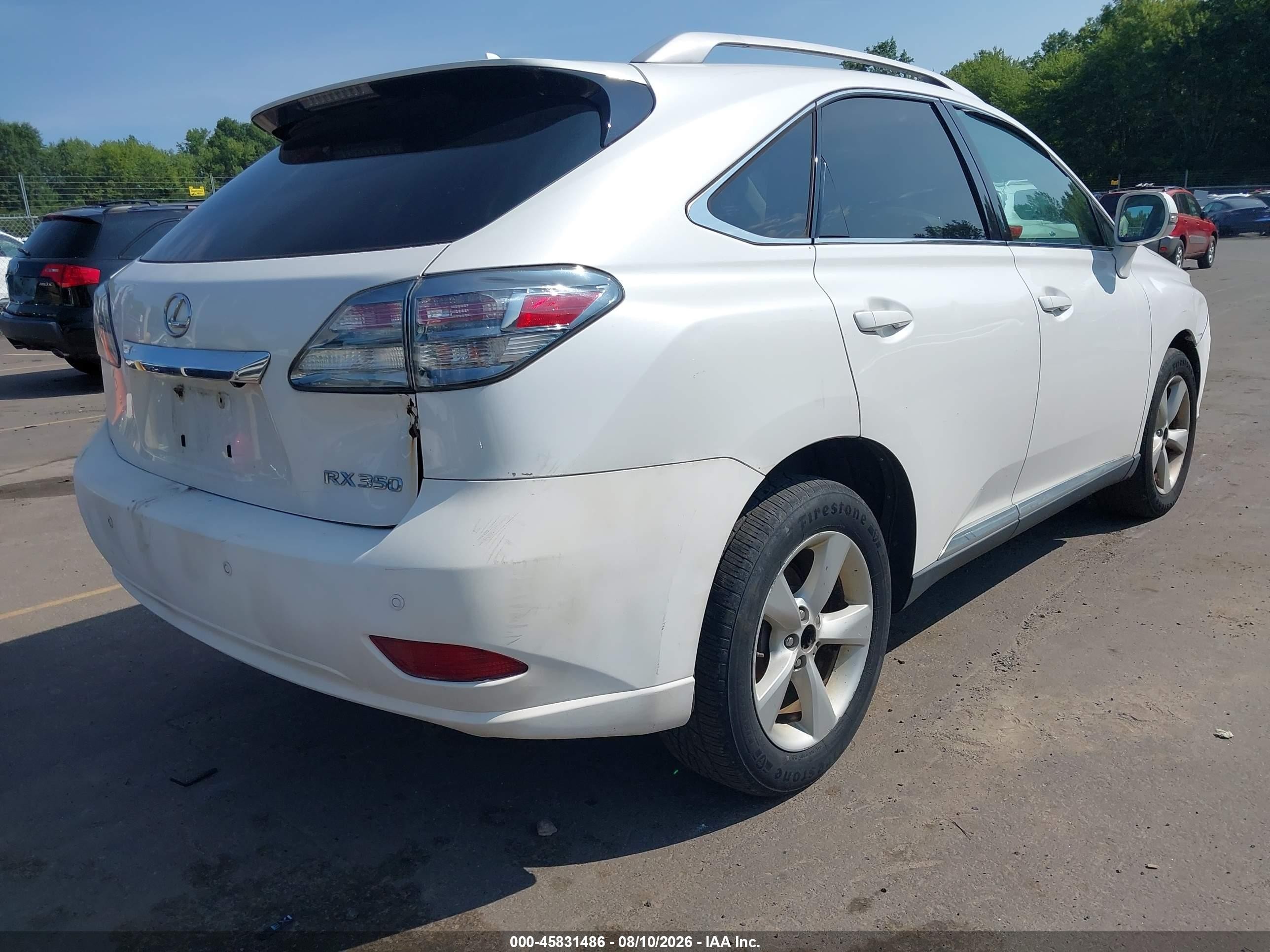 2012 Lexus Rx 350 White vin: 2T2BK1BA9CC148958