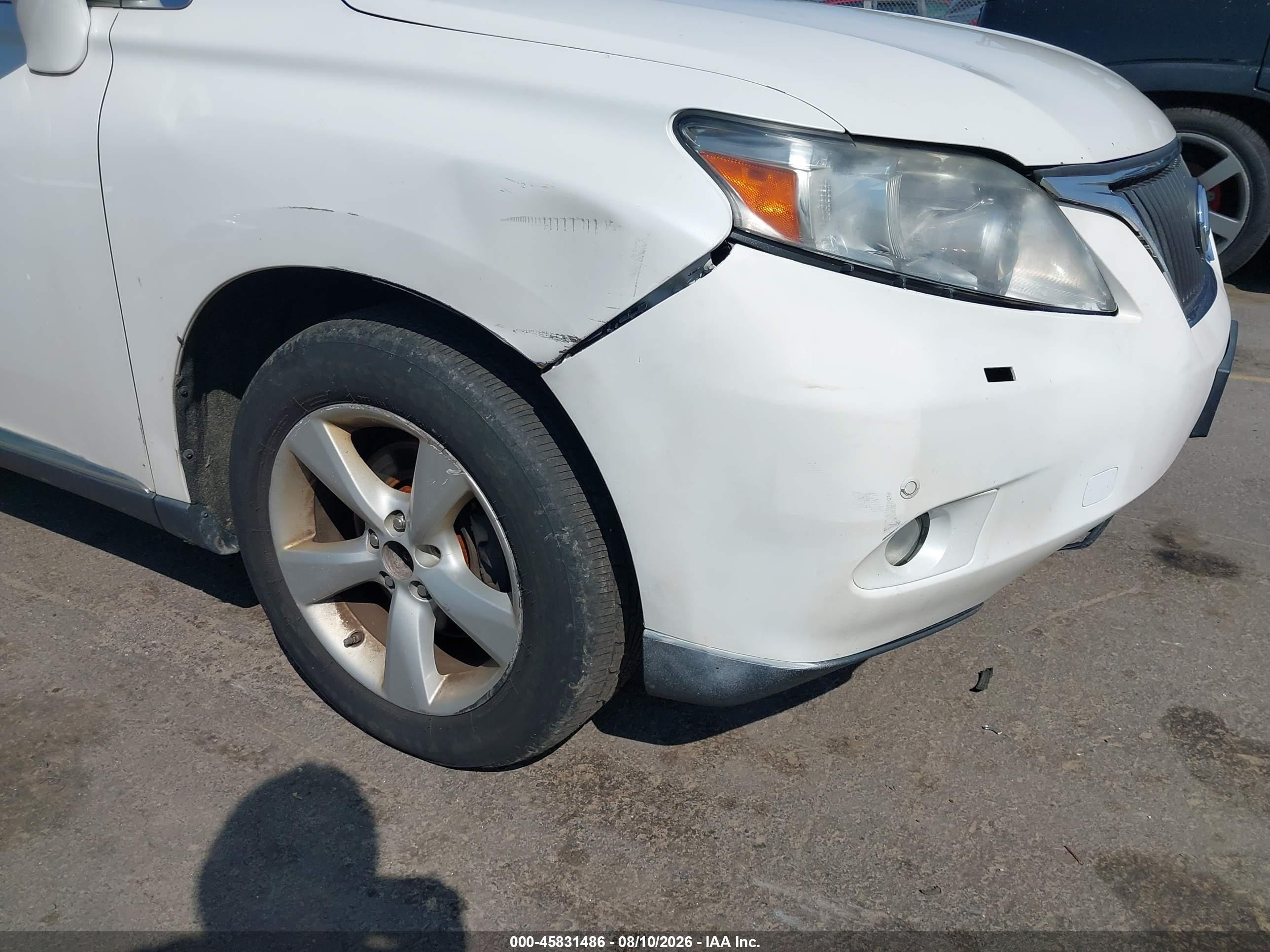 2012 Lexus Rx 350 White vin: 2T2BK1BA9CC148958