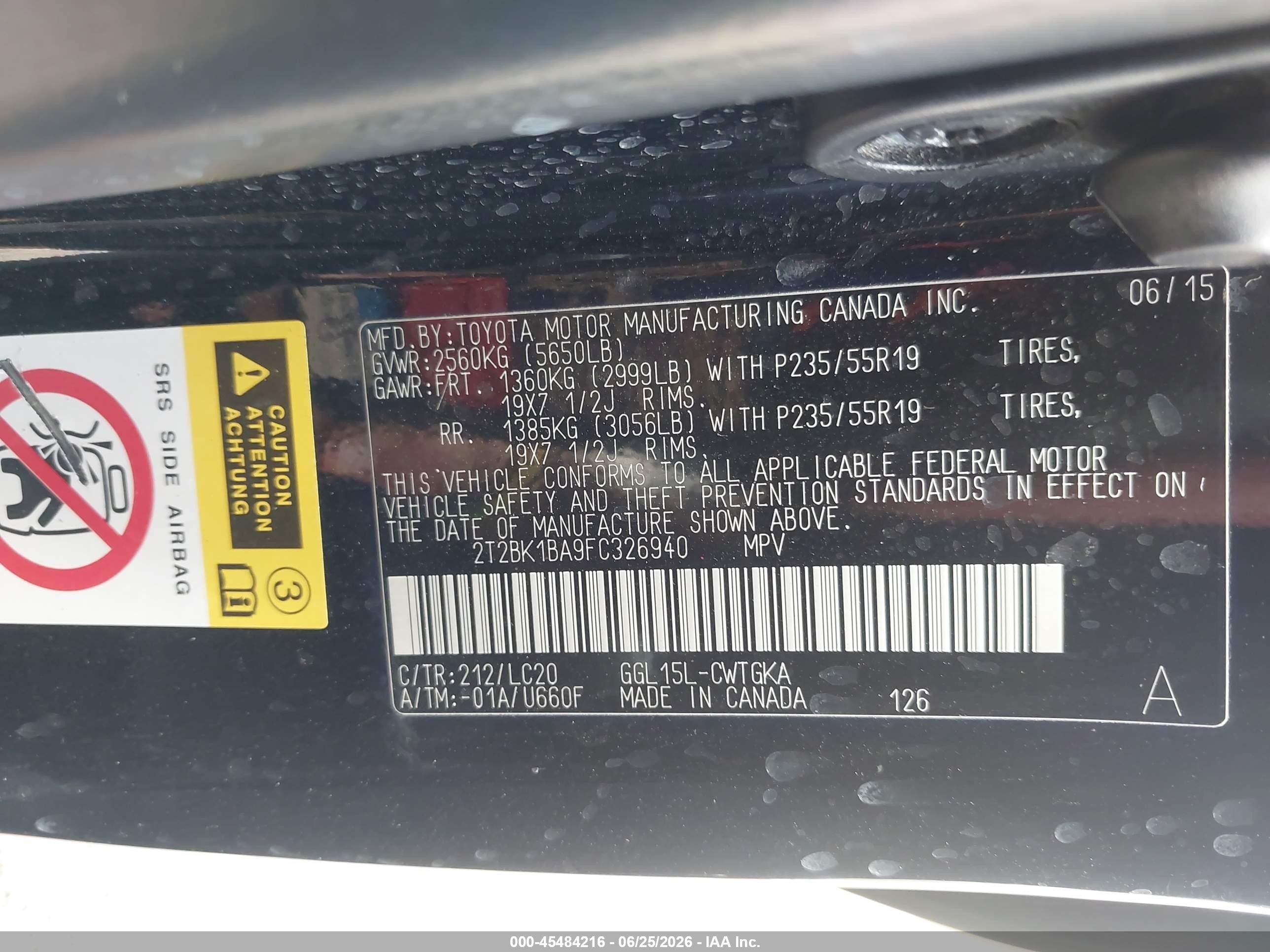 2015 Lexus Rx 350   Black vin: 2T2BK1BA9FC326940