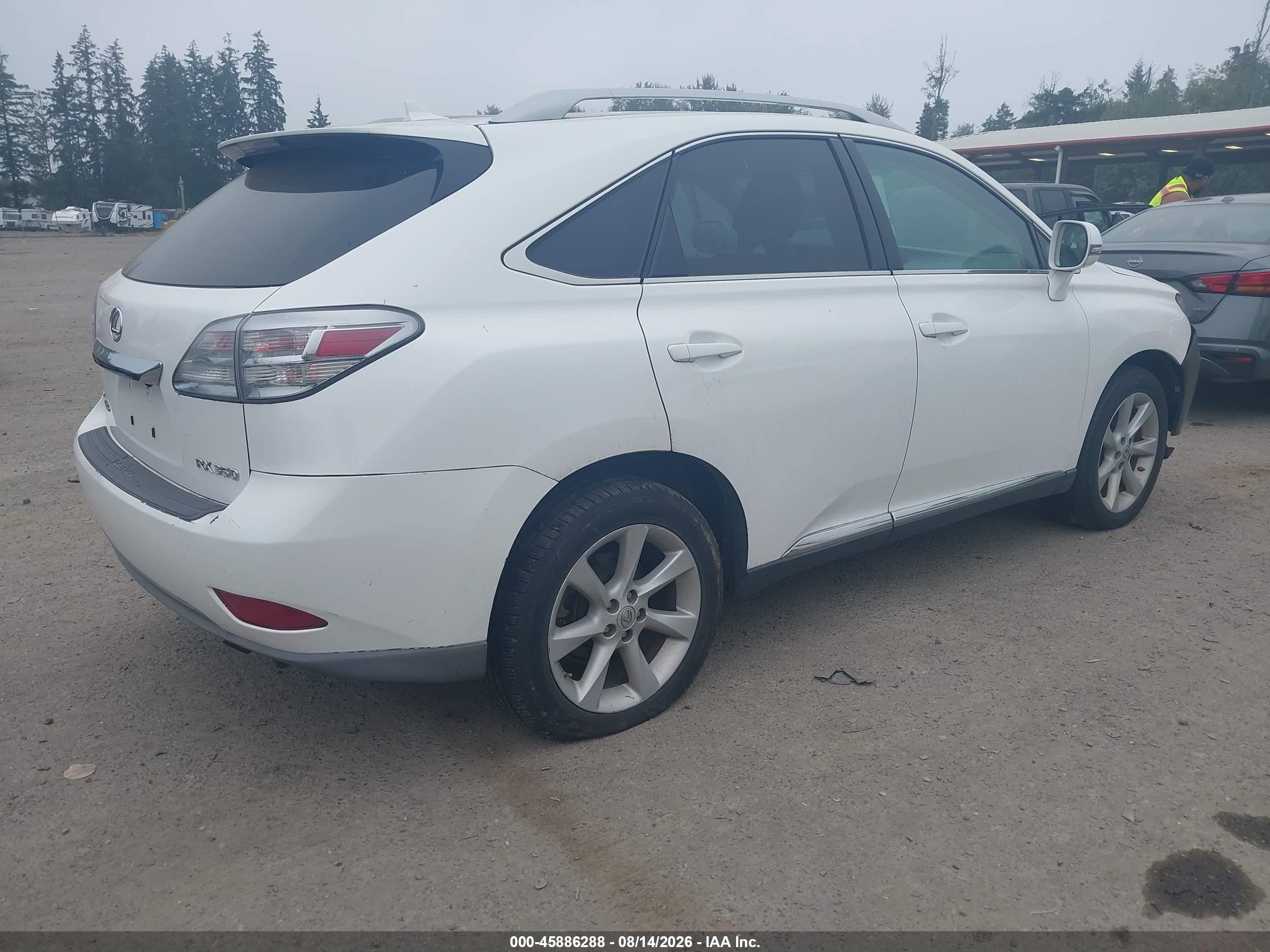 2010 Lexus Rx 350   White vin: 2T2BK1BAXAC002016