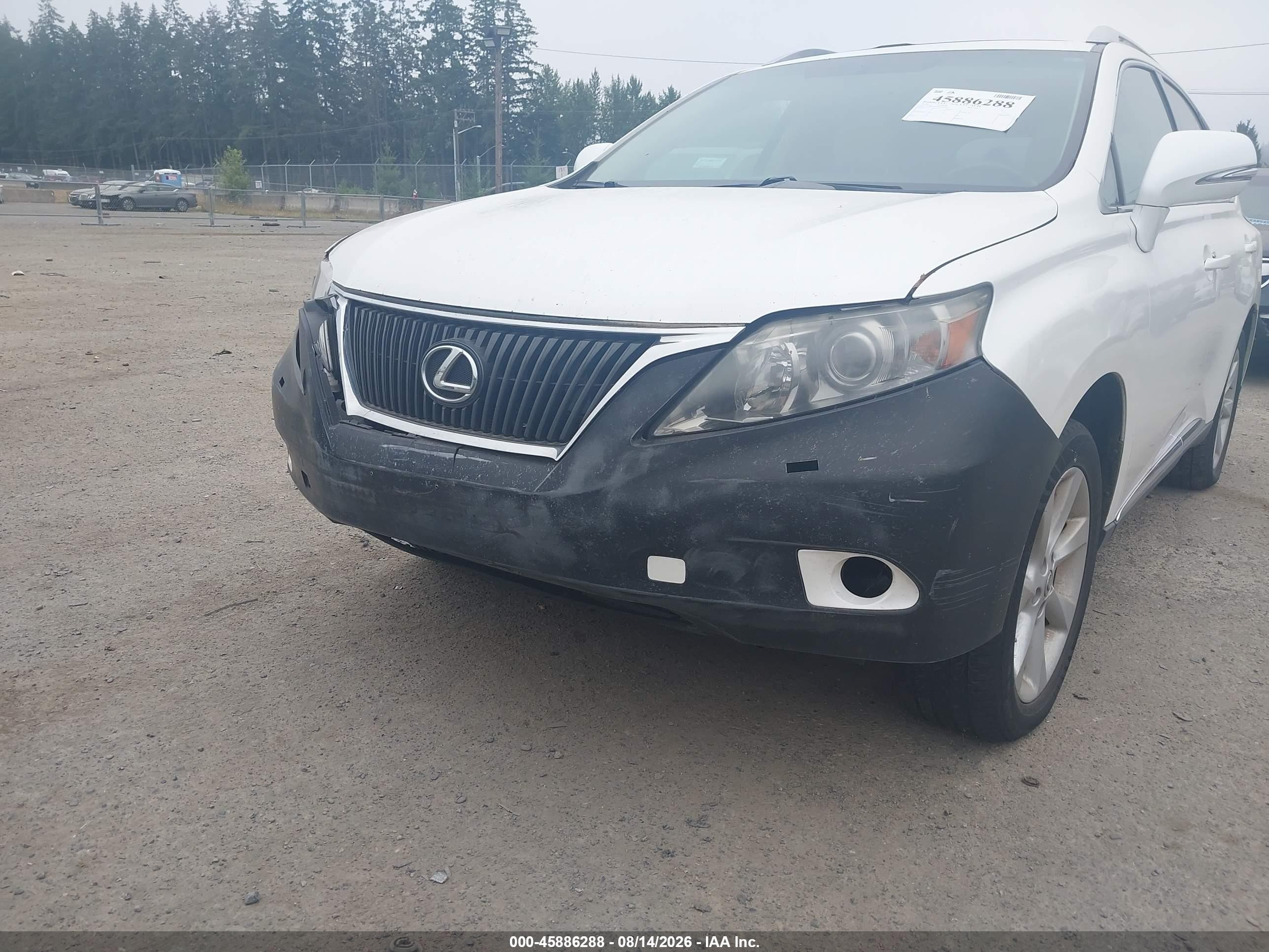 2010 Lexus Rx 350   White vin: 2T2BK1BAXAC002016