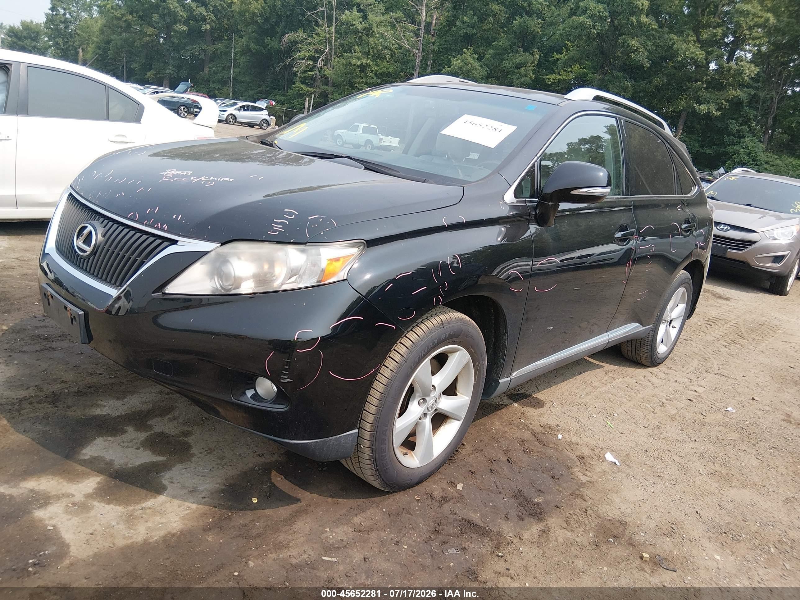 2010 Lexus Rx 350   Black vin: 2T2BK1BAXAC017244