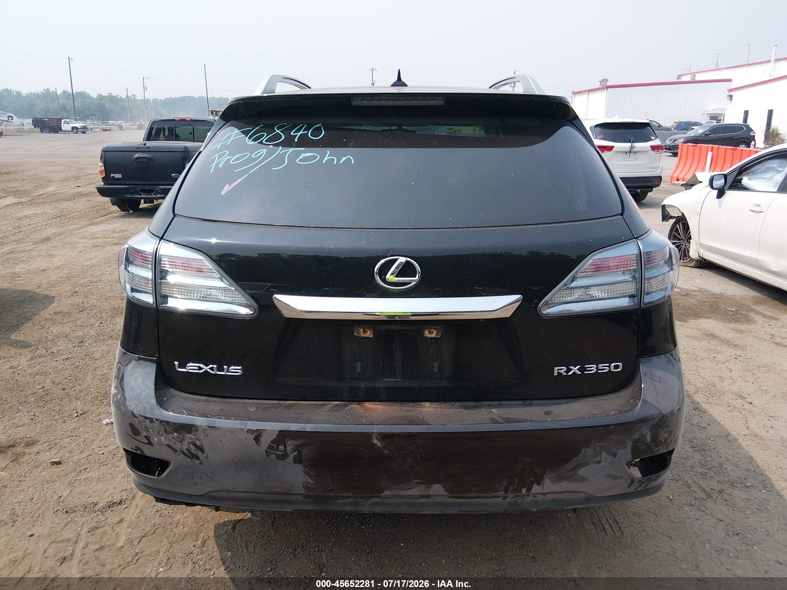2010 Lexus Rx 350   Black vin: 2T2BK1BAXAC017244