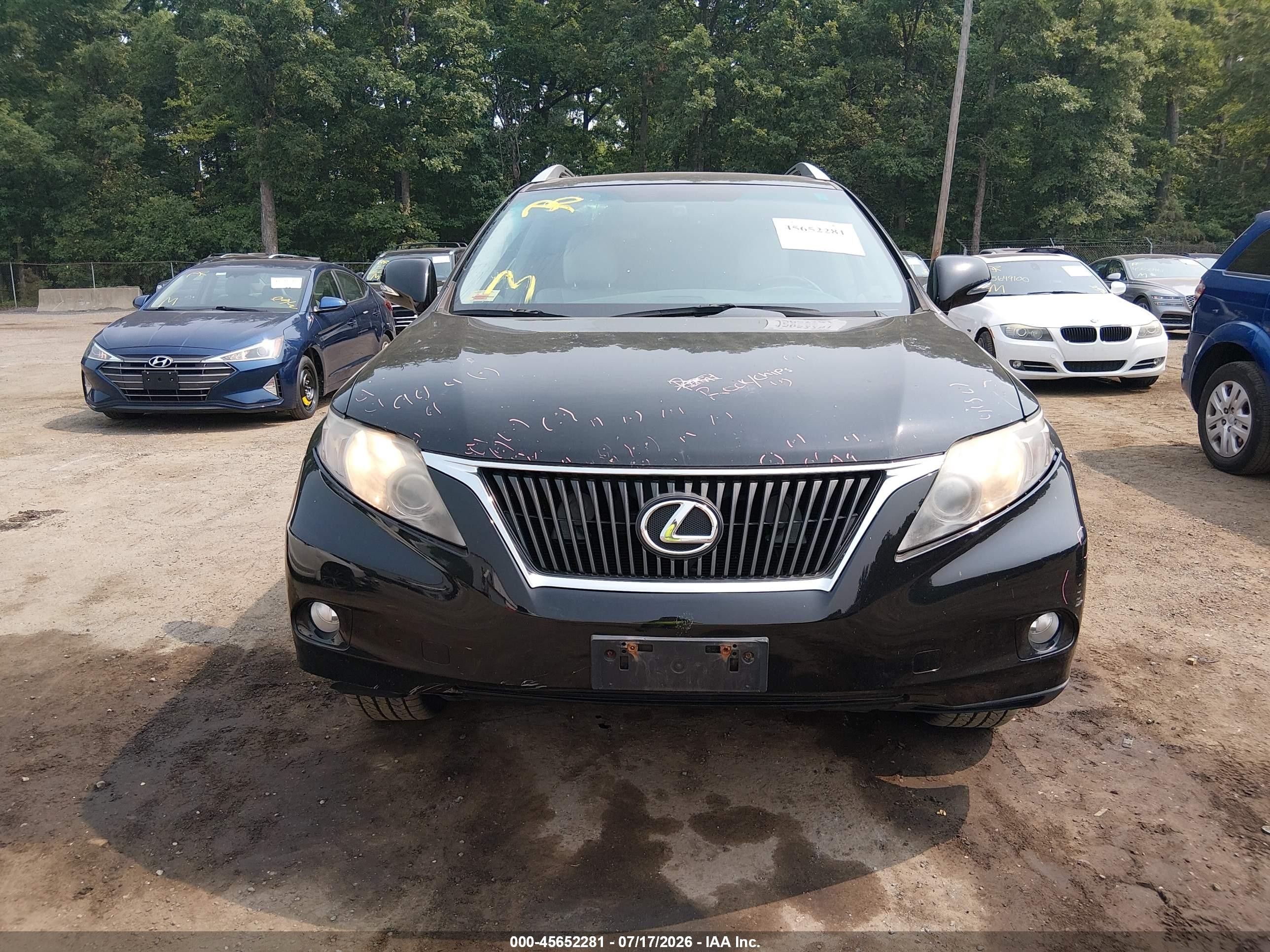 2010 Lexus Rx 350   Black vin: 2T2BK1BAXAC017244