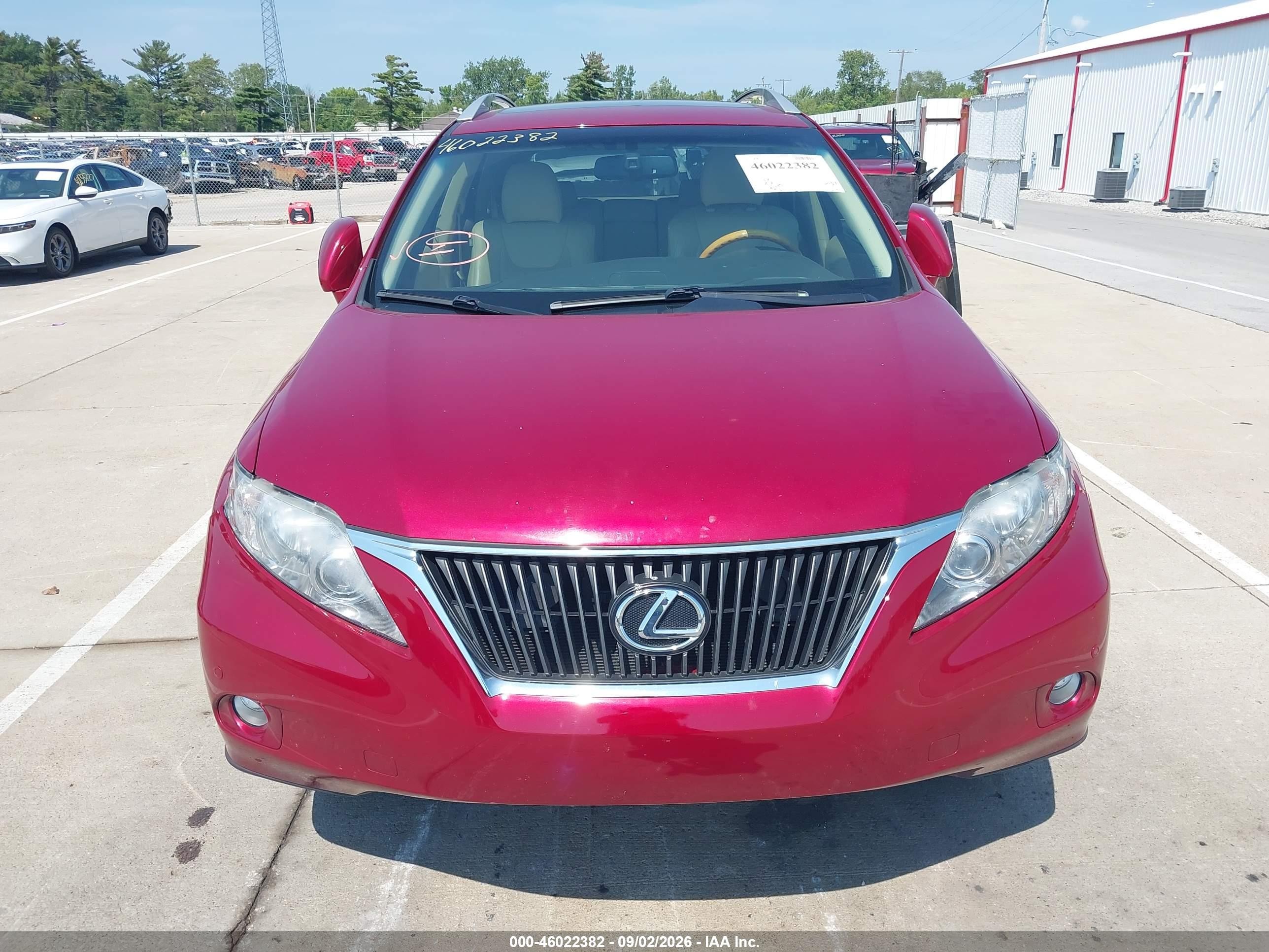 2010 Lexus Rx 350   Red vin: 2T2BK1BAXAC021438
