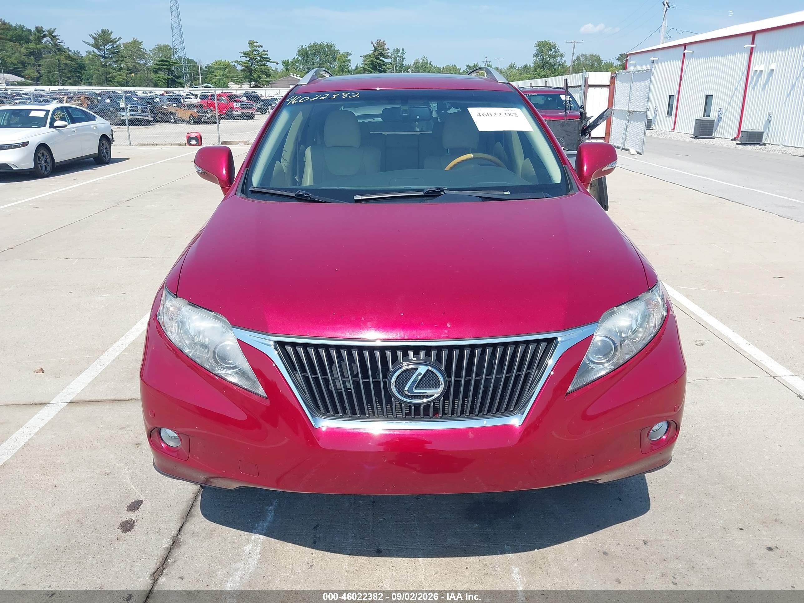 2010 Lexus Rx 350   Red vin: 2T2BK1BAXAC021438