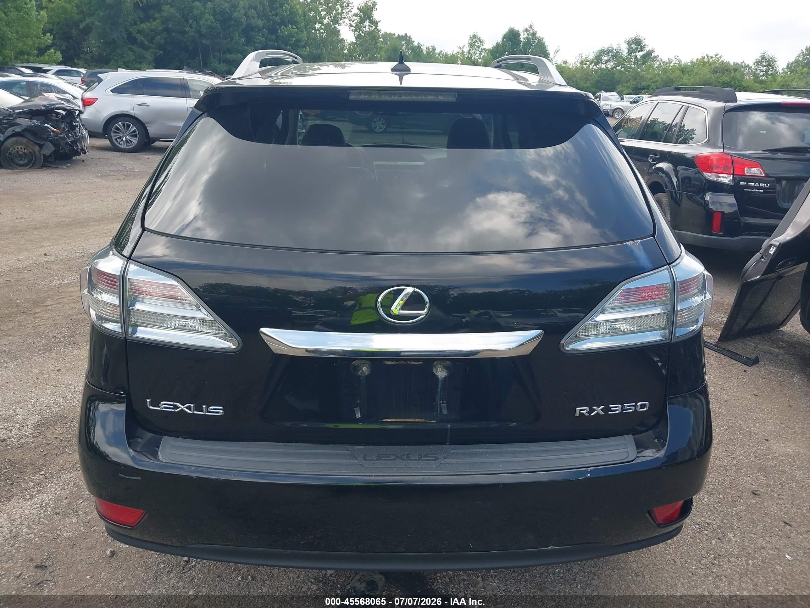 2010 Lexus Rx 350   Black vin: 2T2BK1BAXAC039650