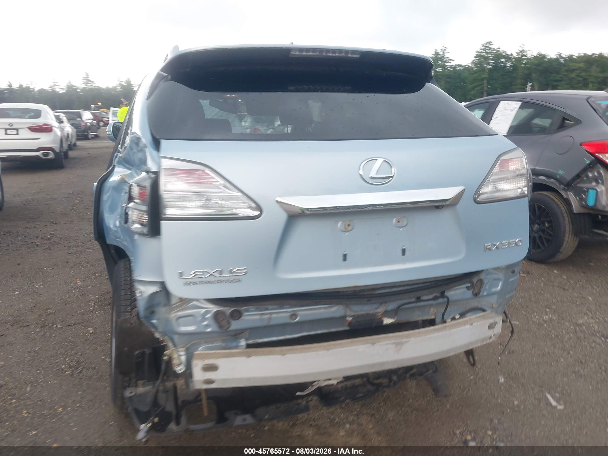 2010 Lexus Rx 350   Blue vin: 2T2BK1BAXAC055217