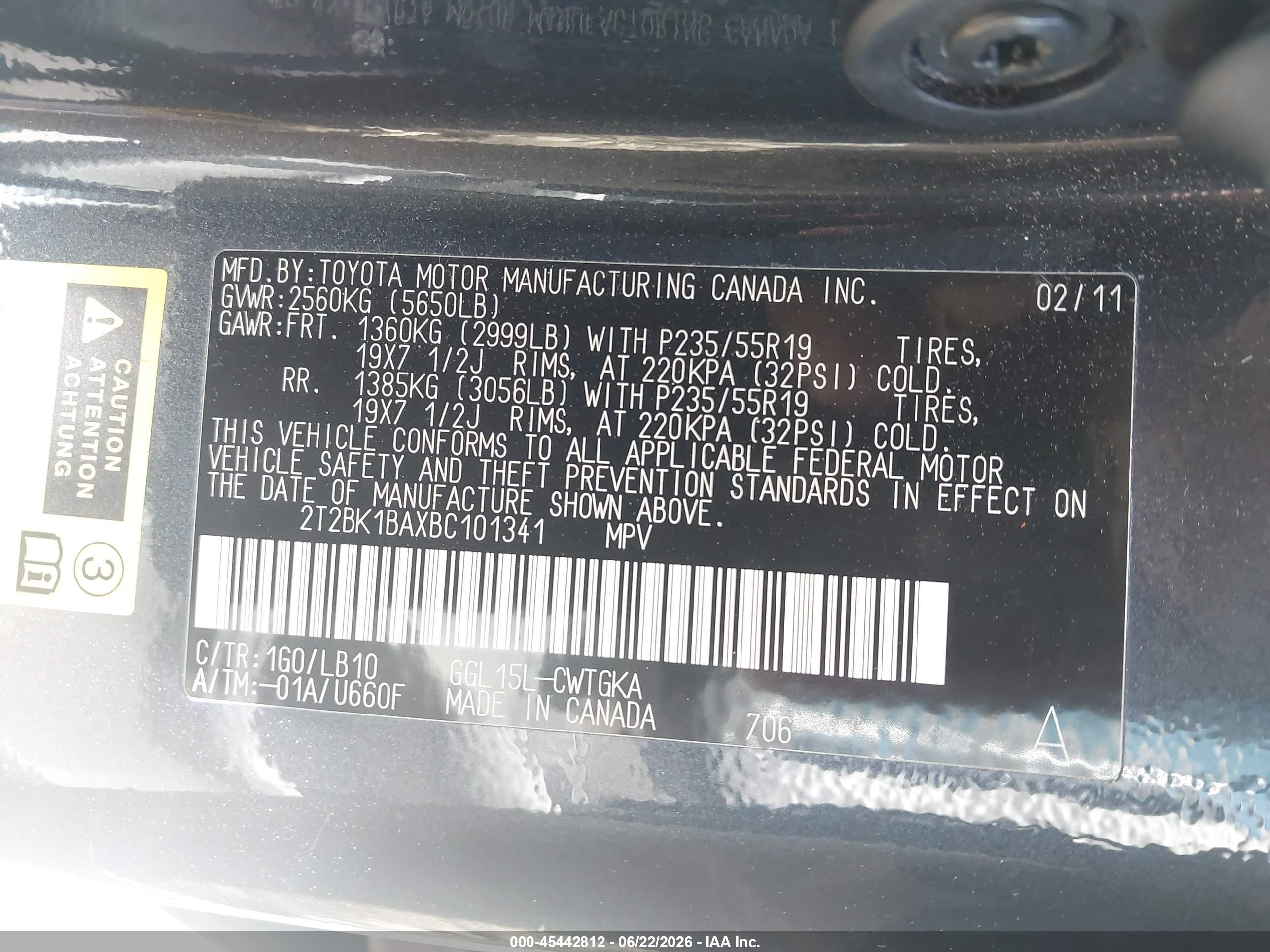 2011 Lexus Rx 350   Black vin: 2T2BK1BAXBC101341