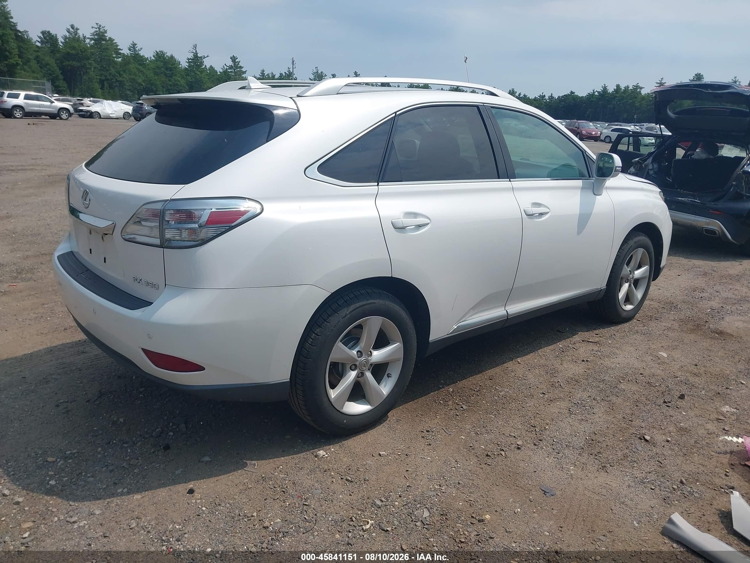 2012 Lexus Rx 350   White vin: 2T2BK1BAXCC133594