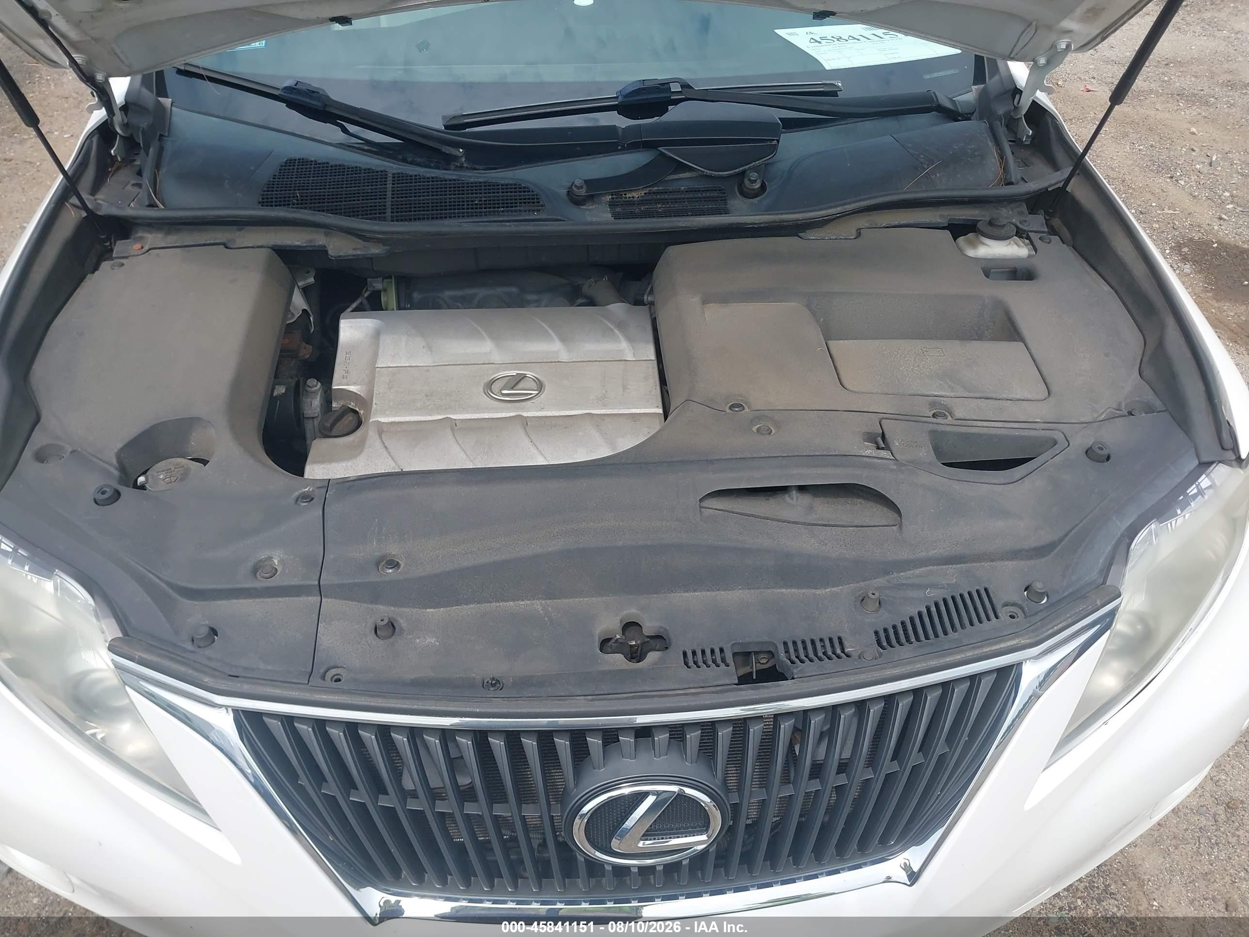 2012 Lexus Rx 350   White vin: 2T2BK1BAXCC133594