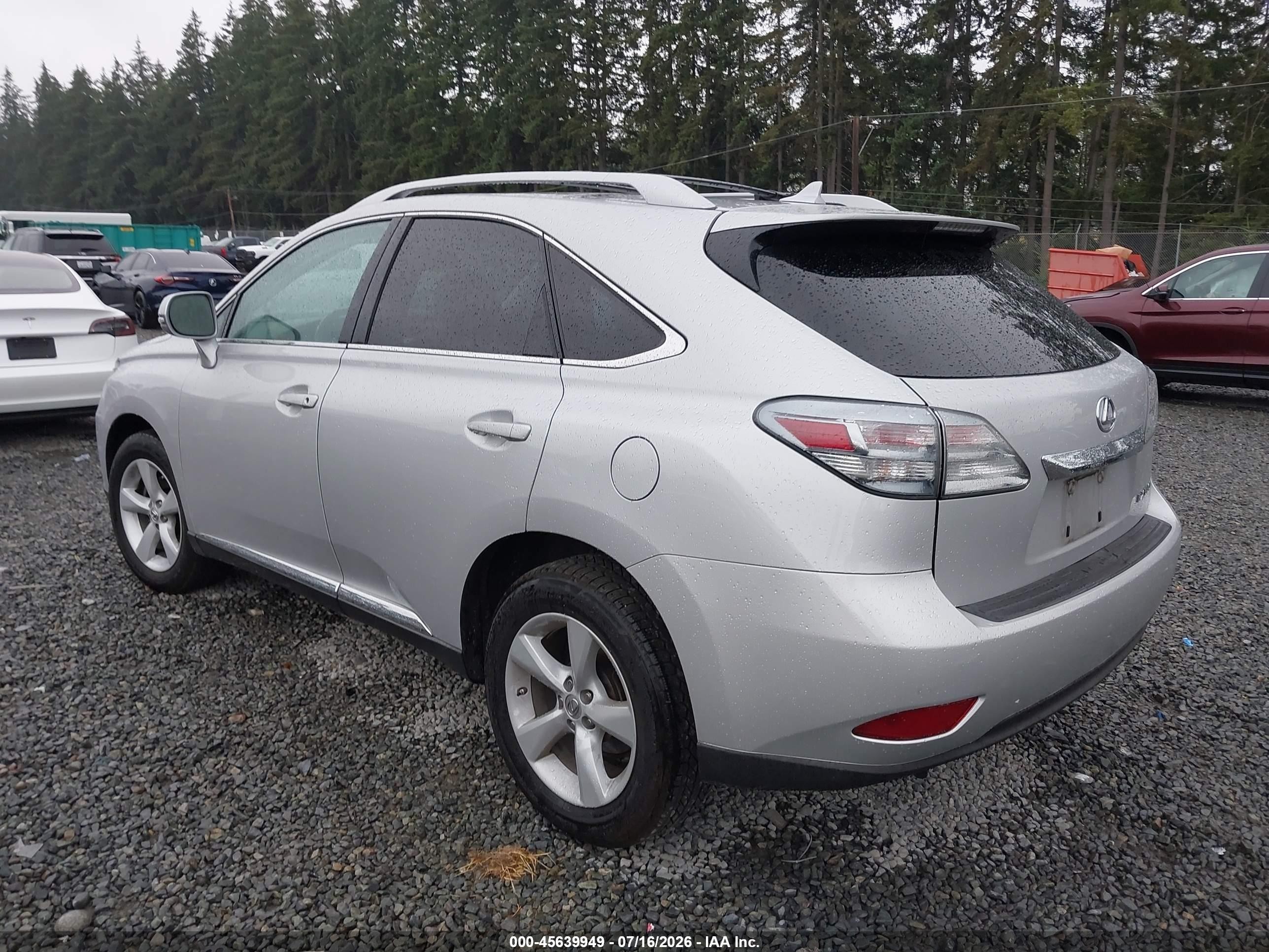2012 Lexus Rx 350   Silver vin: 2T2BK1BAXCC143252