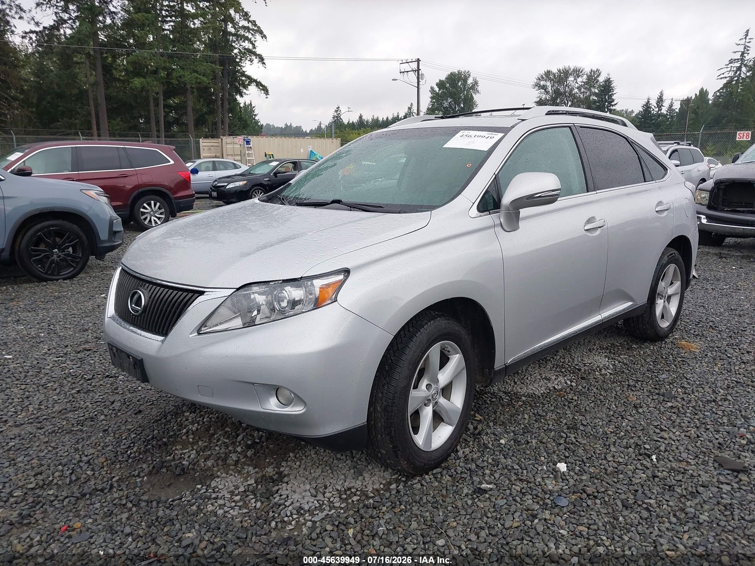2012 Lexus Rx 350   Silver vin: 2T2BK1BAXCC143252