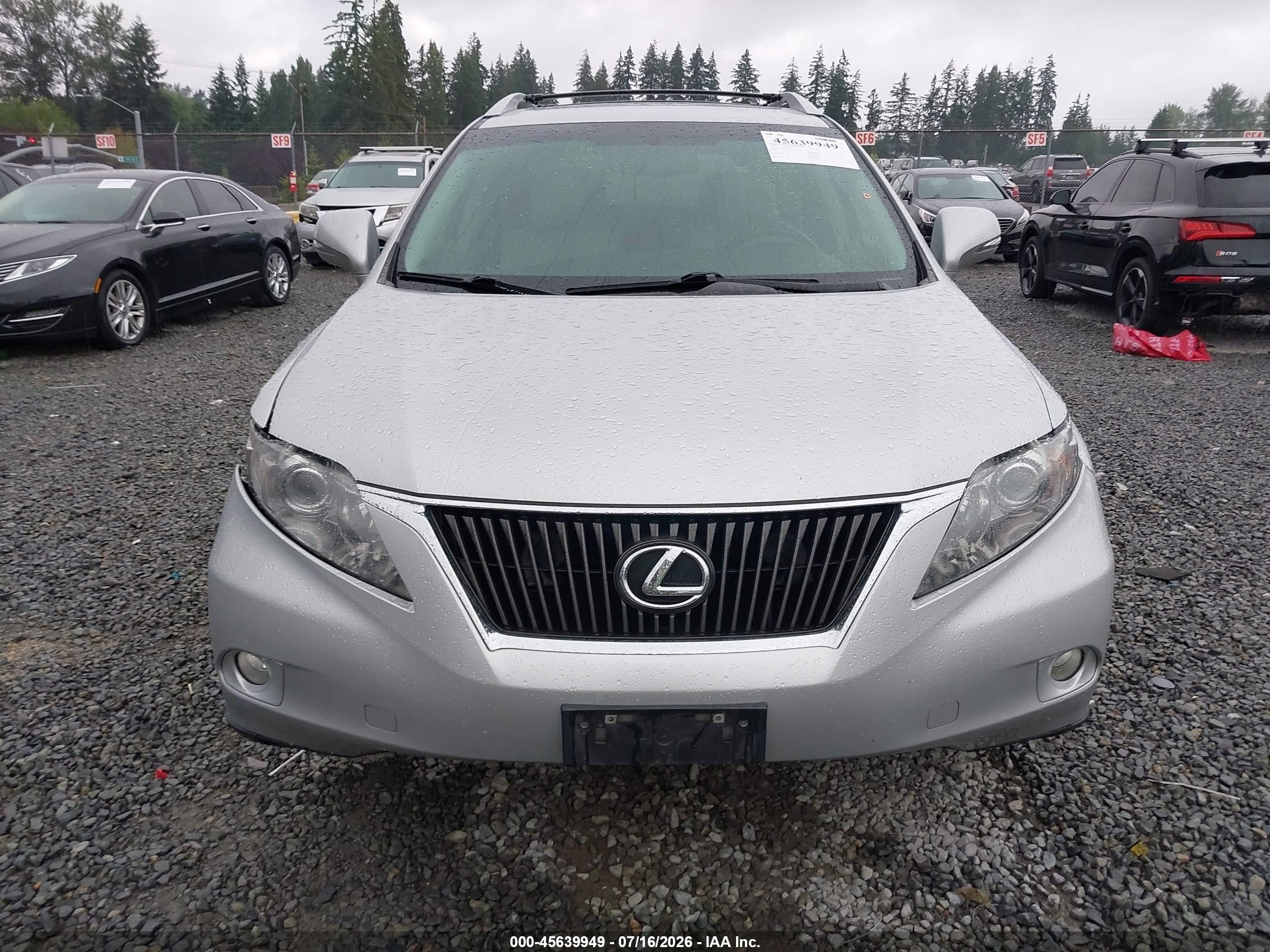 2012 Lexus Rx 350   Silver vin: 2T2BK1BAXCC143252
