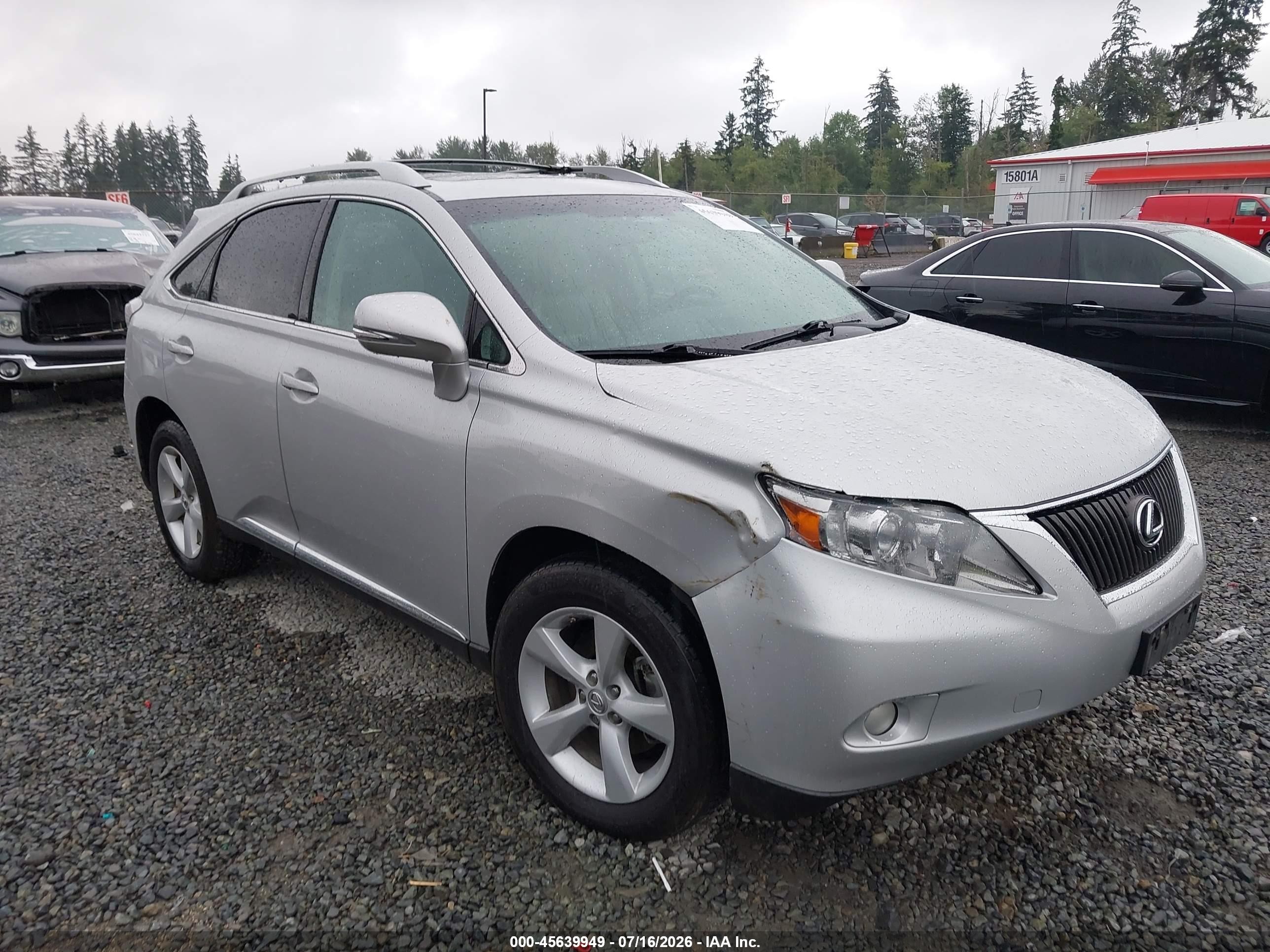 2012 Lexus Rx 350   Silver vin: 2T2BK1BAXCC143252