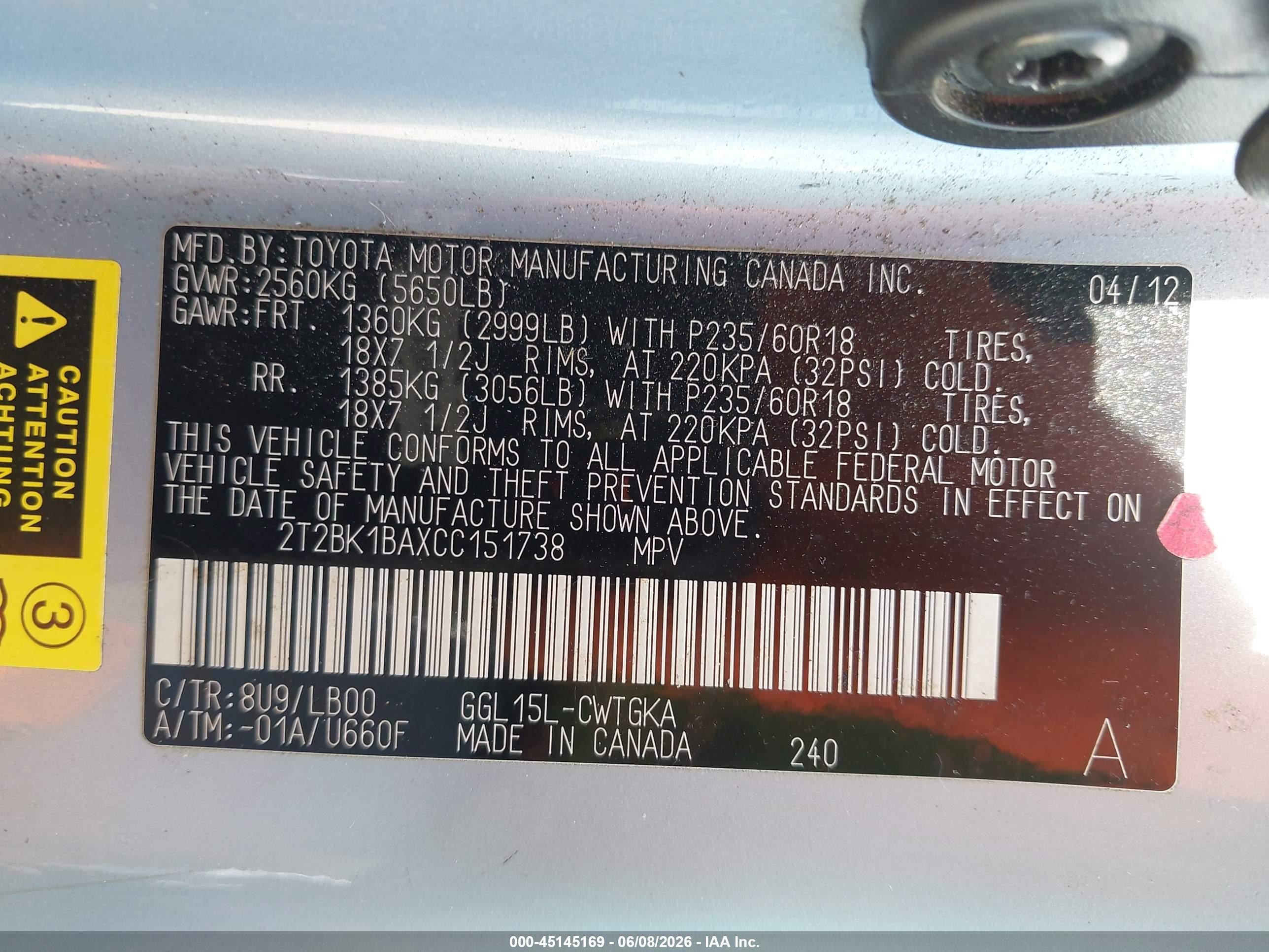 2012 Lexus Rx 350 Blue vin: 2T2BK1BAXCC151738