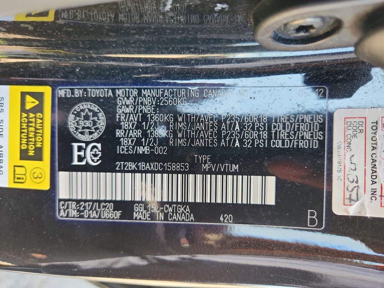 2013 Lexus Rx 350 Base Black vin: 2T2BK1BAXDC158853
