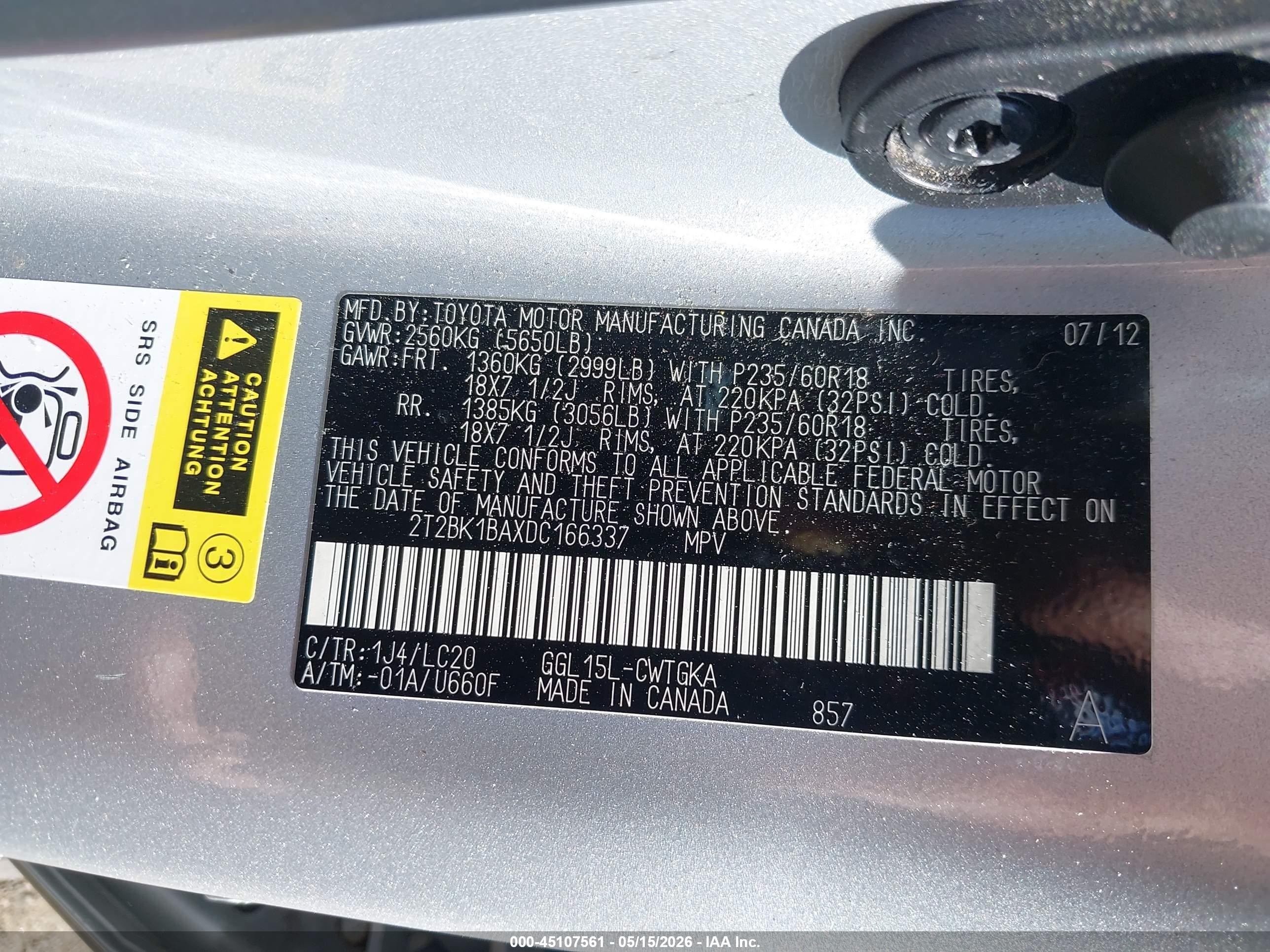 2013 Lexus Rx 350   Серебряный vin: 2T2BK1BAXDC166337
