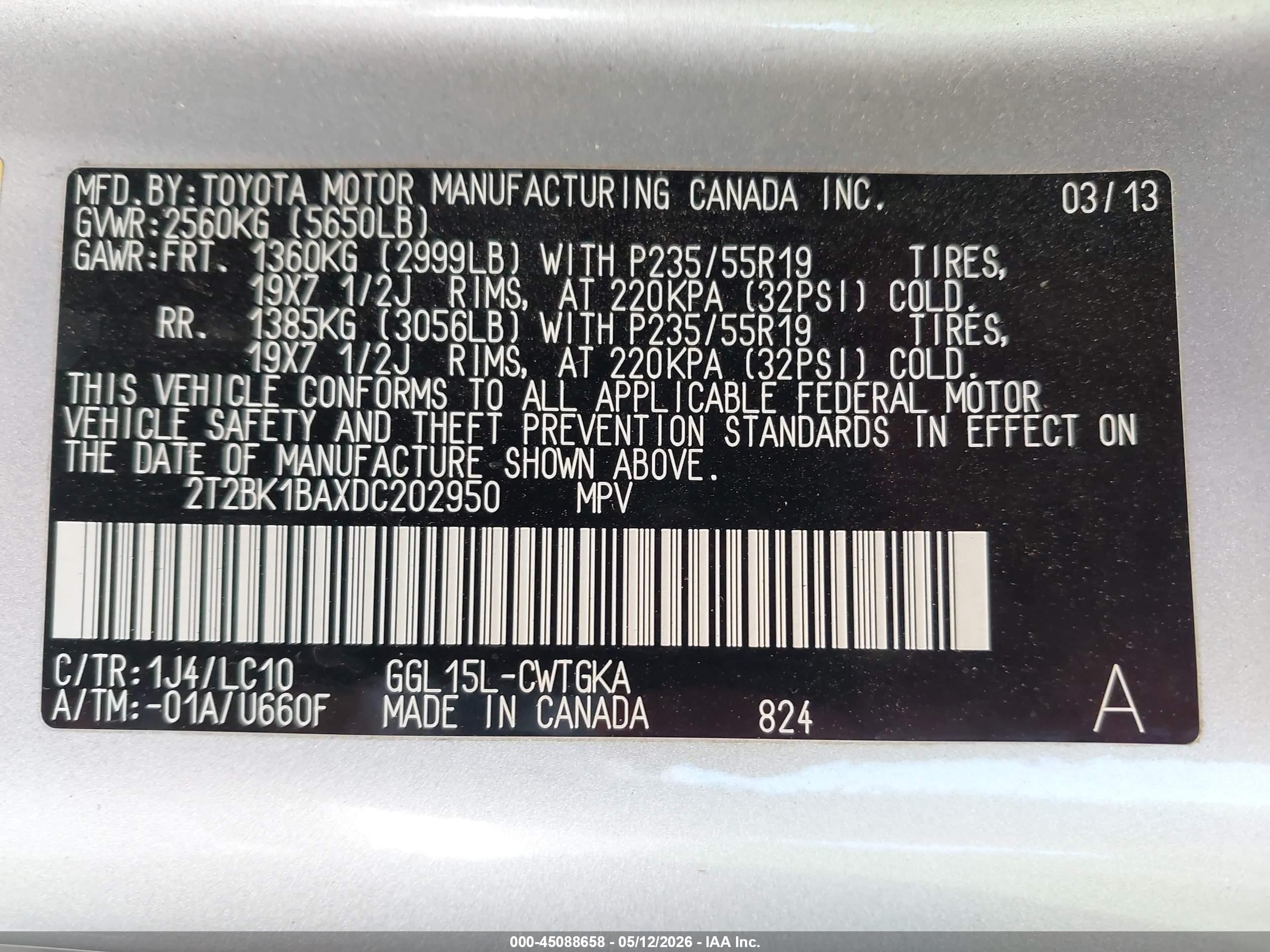 2013 Lexus Rx 350   Серебряный vin: 2T2BK1BAXDC202950