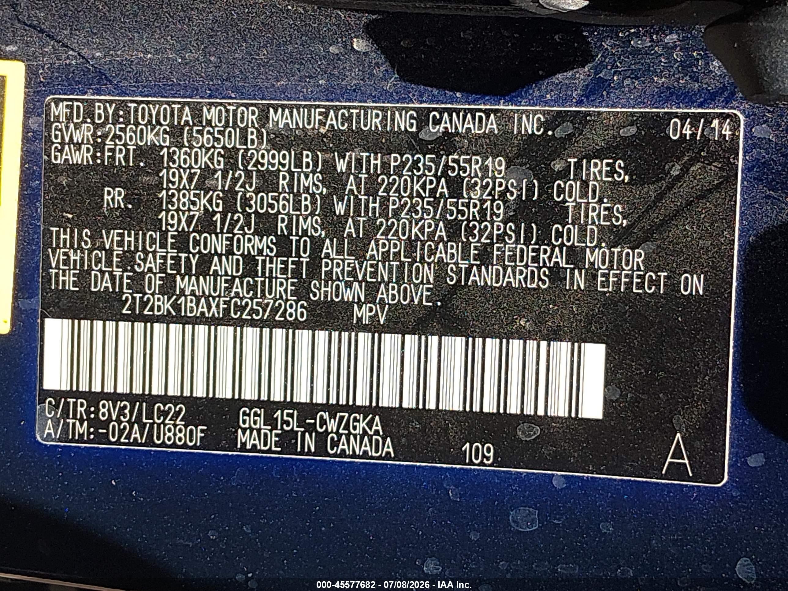 2015 Lexus Rx 350 F Sport Blue vin: 2T2BK1BAXFC257286