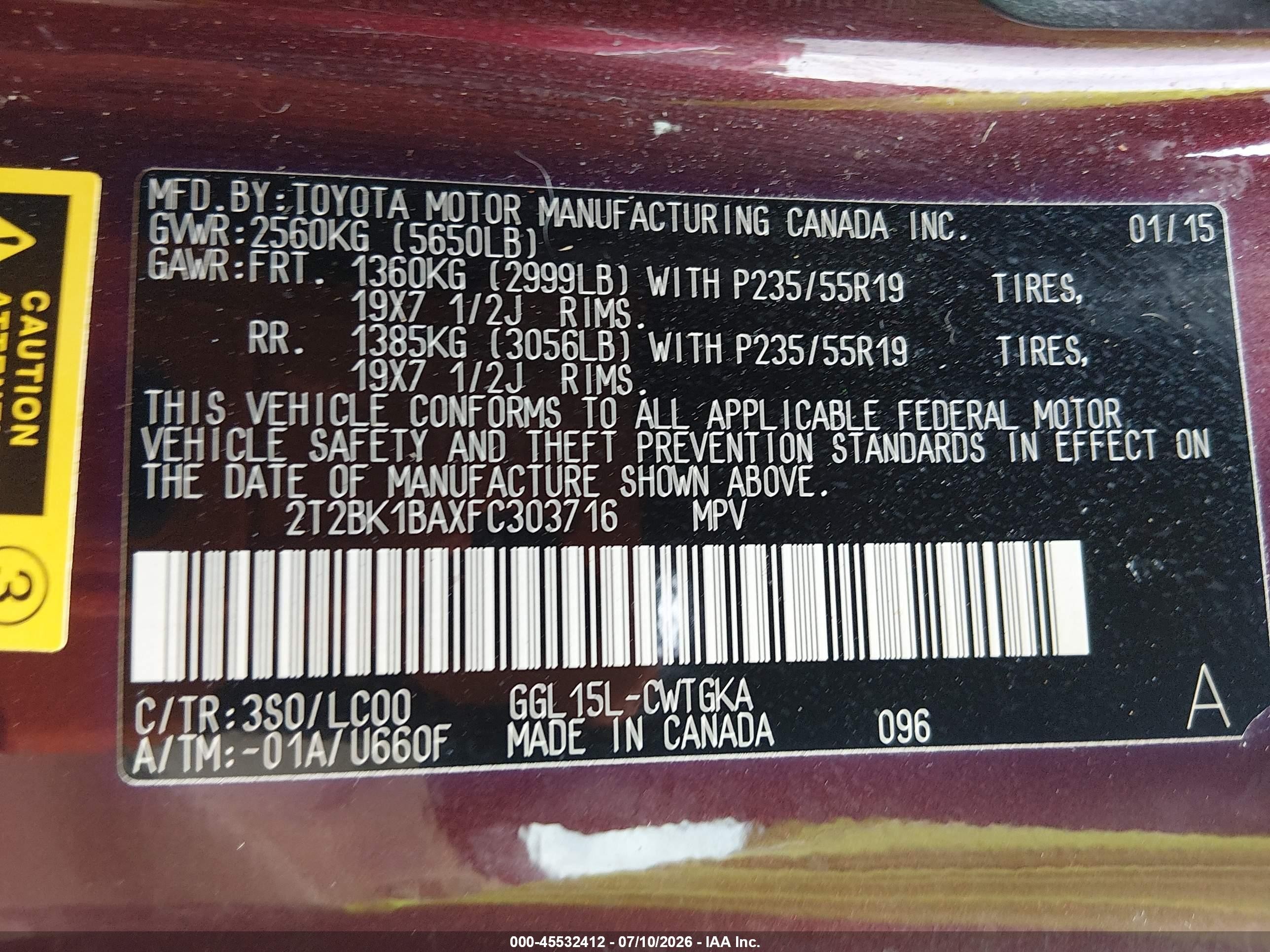 2015 Lexus Rx 350 Burgundy vin: 2T2BK1BAXFC303716
