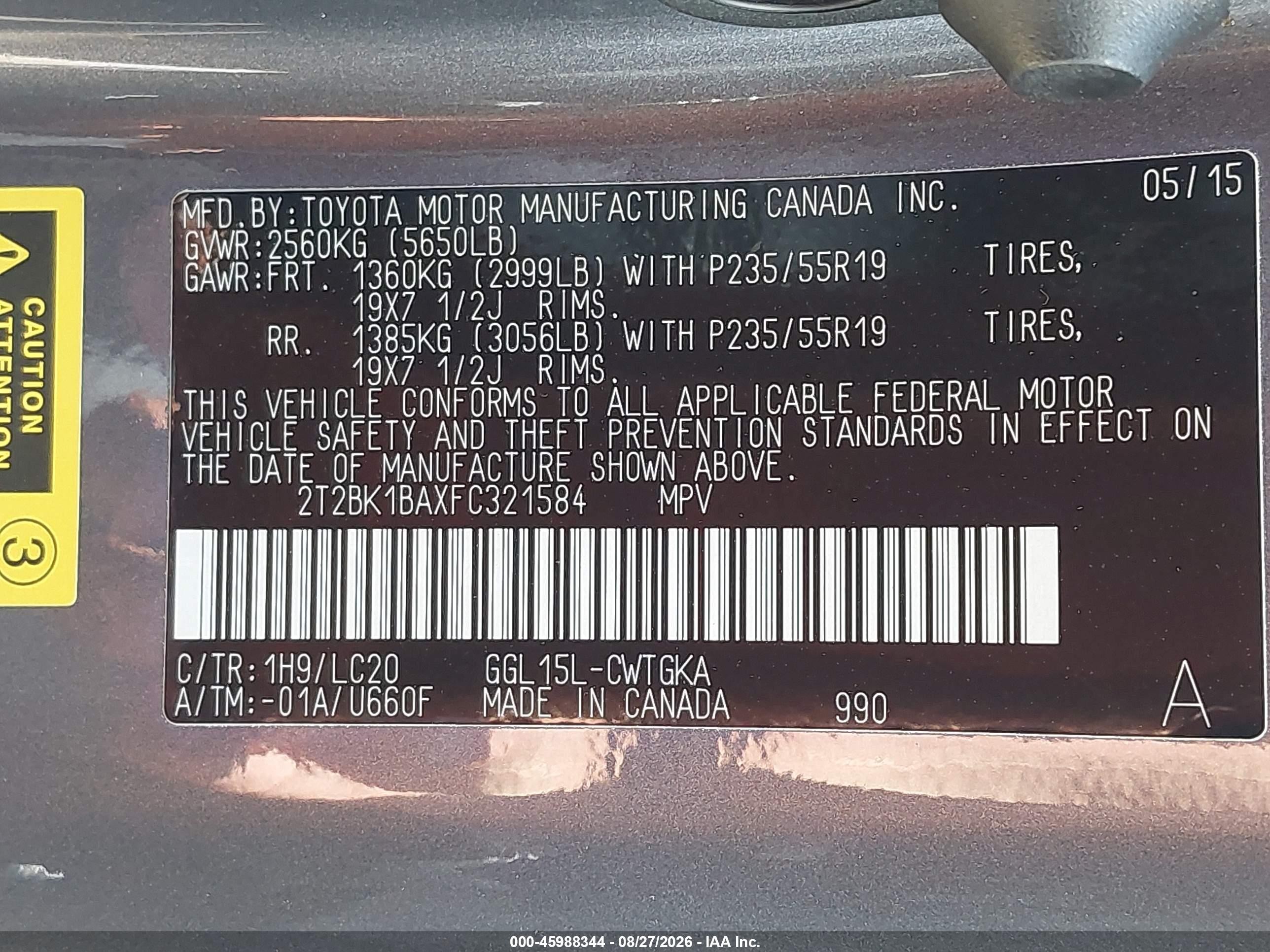 2015 Lexus Rx 350   Gray vin: 2T2BK1BAXFC321584