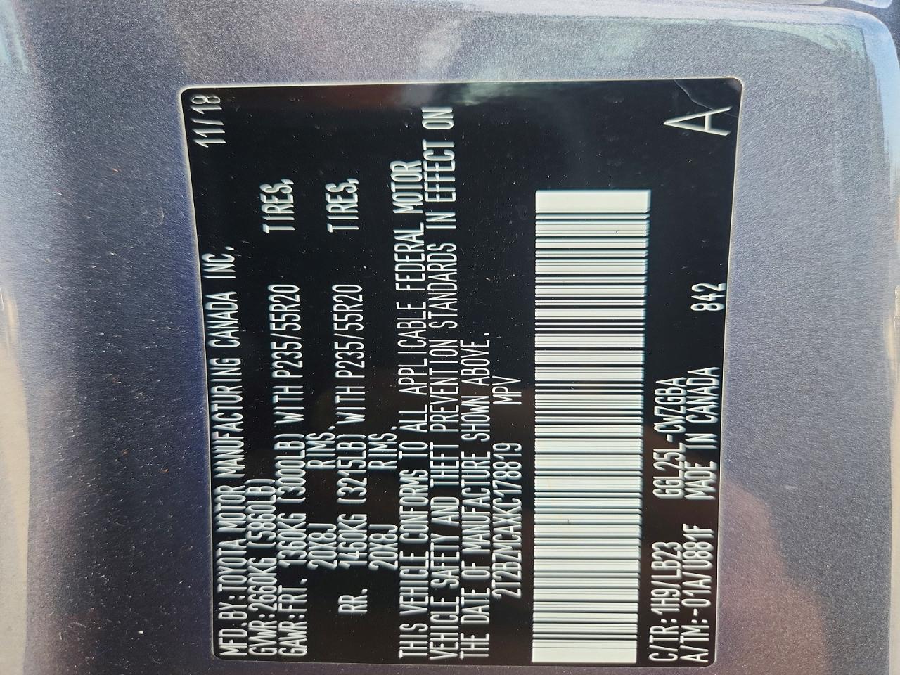 2019 Lexus Rx 350 Base Gray vin: 2T2BZMCAXKC178819