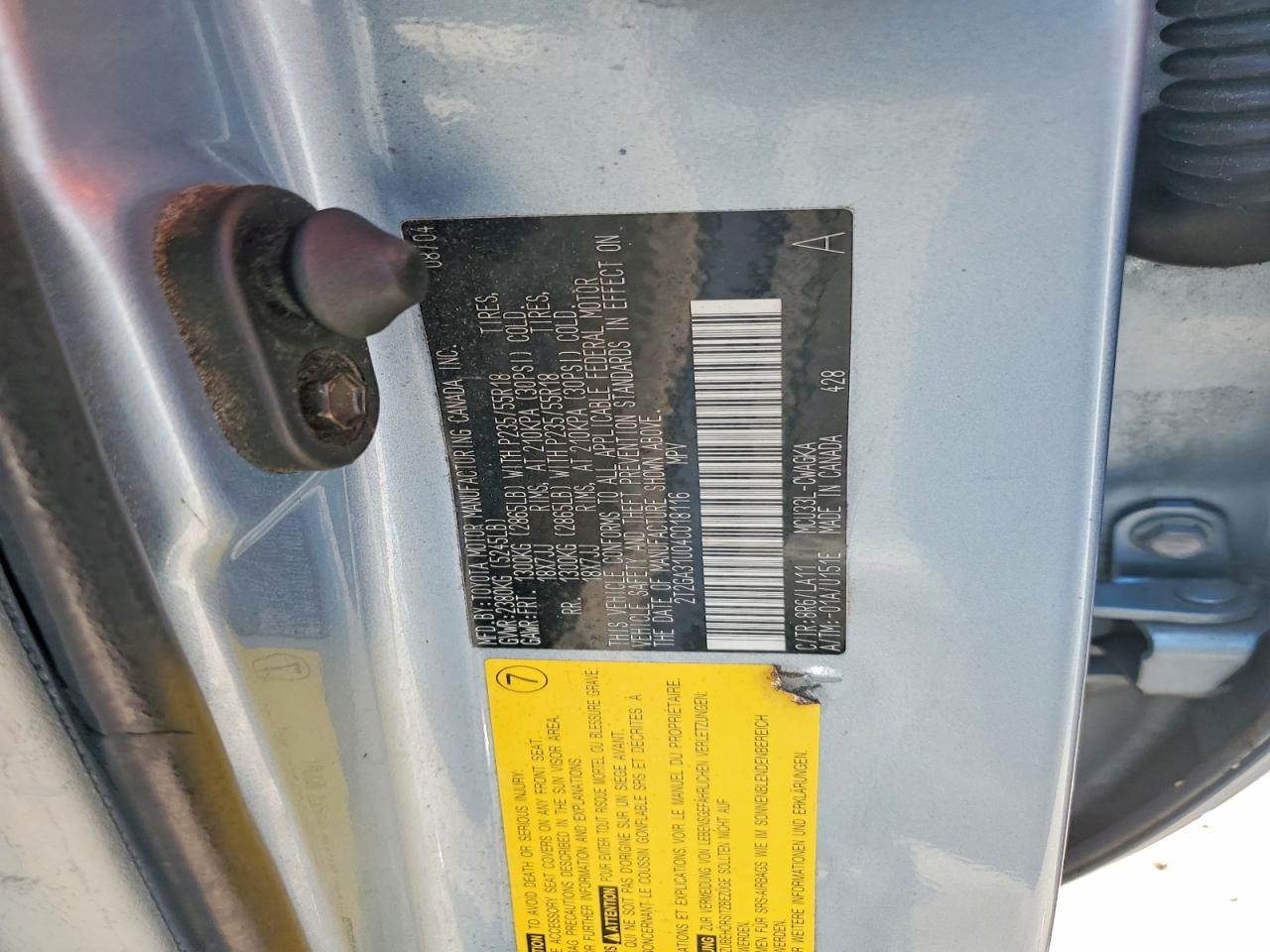 2004 Lexus Rx 330 Blue vin: 2T2GA31U04C018116