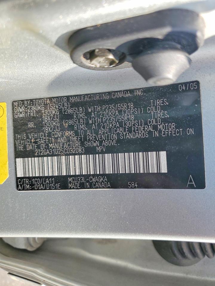2005 Lexus Rx 330 Silver vin: 2T2GA31U25C032083