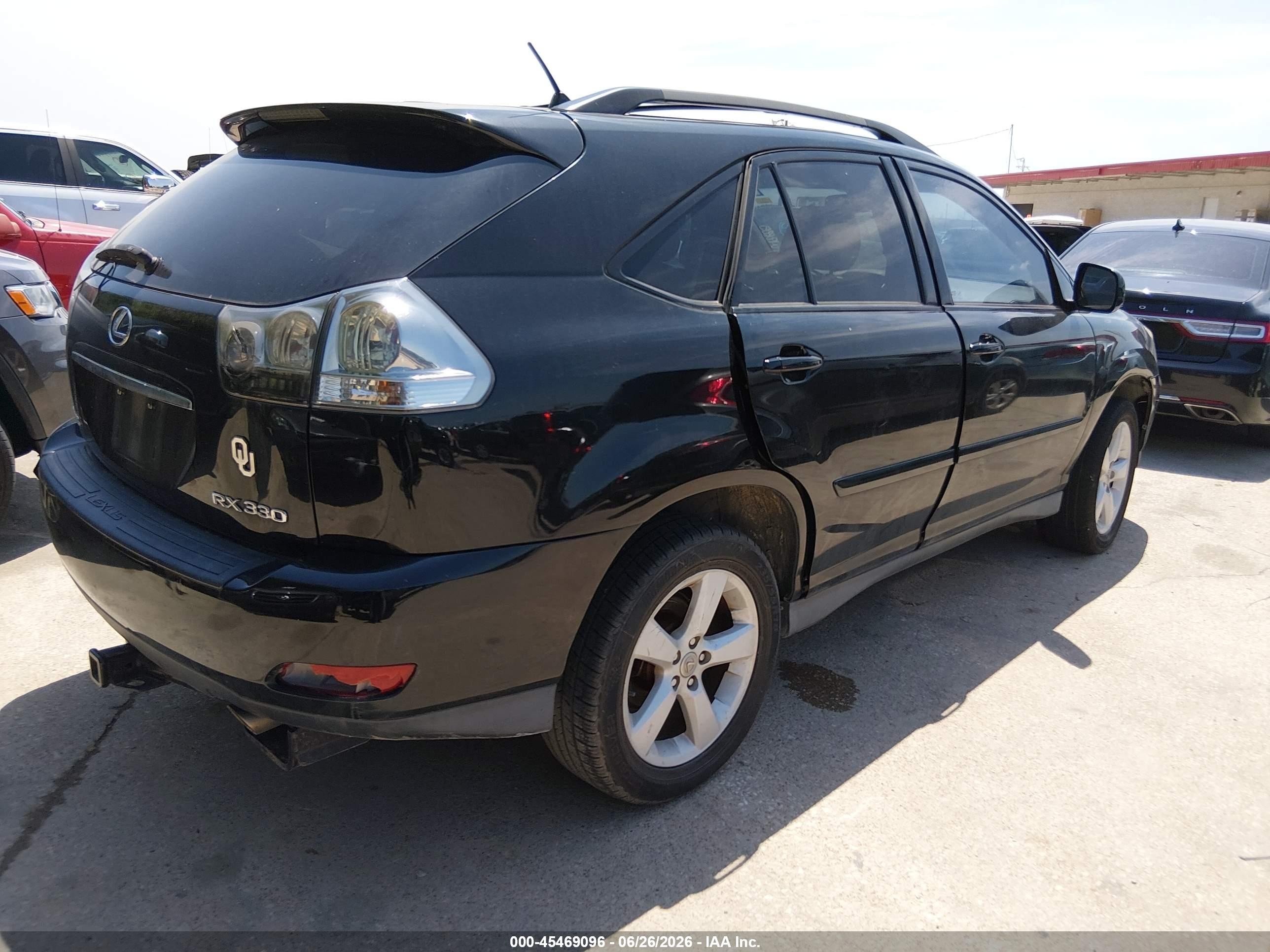 2006 Lexus Rx 330   Black vin: 2T2GA31U26C048835