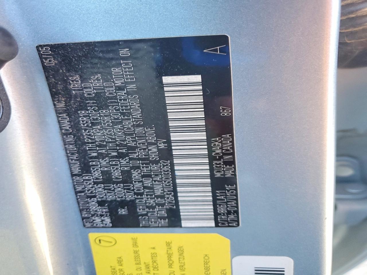 2005 Lexus Rx 330 Blue vin: 2T2GA31U35C033632