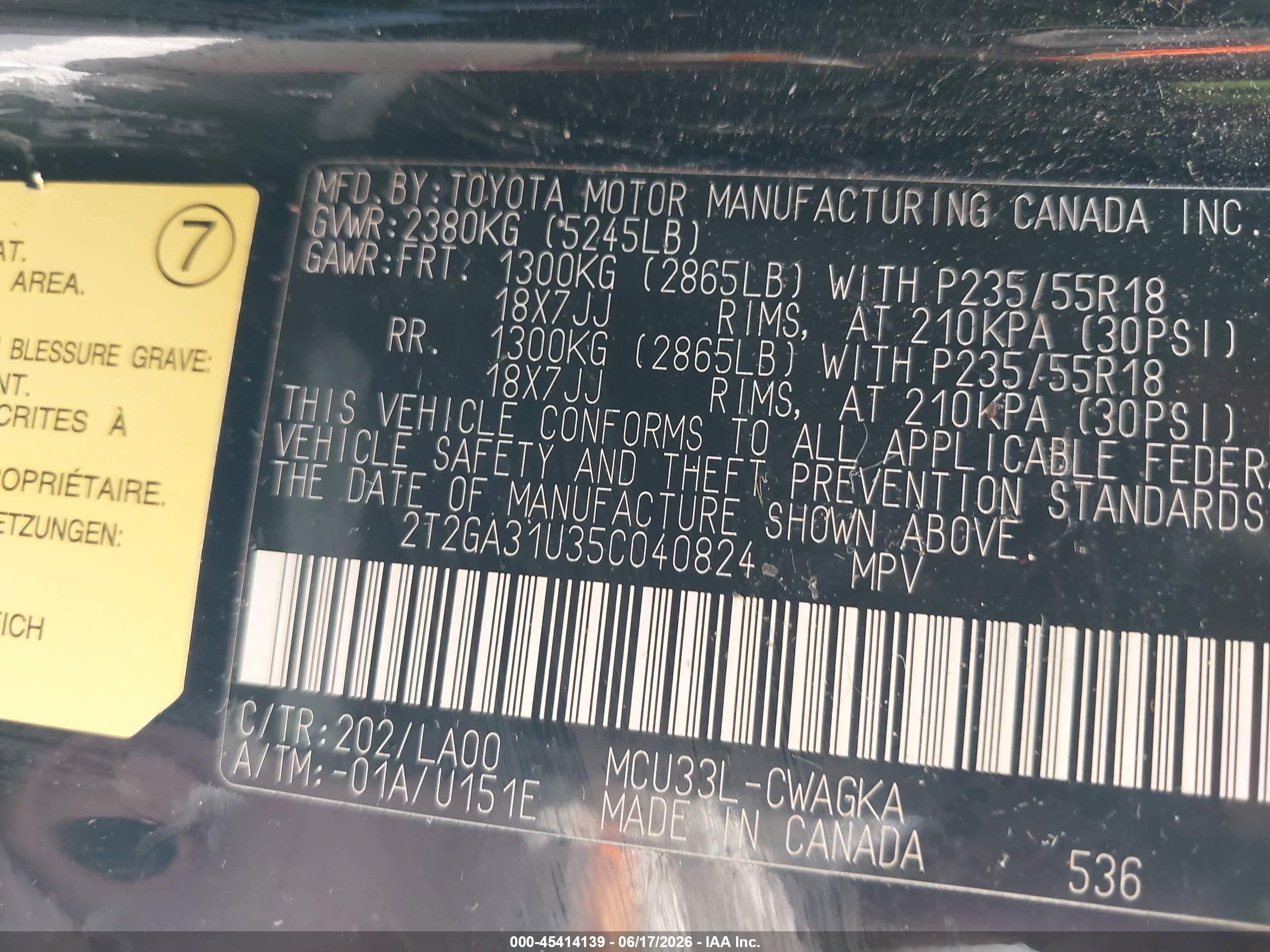 2005 Lexus Rx 330 Black vin: 2T2GA31U35C040824