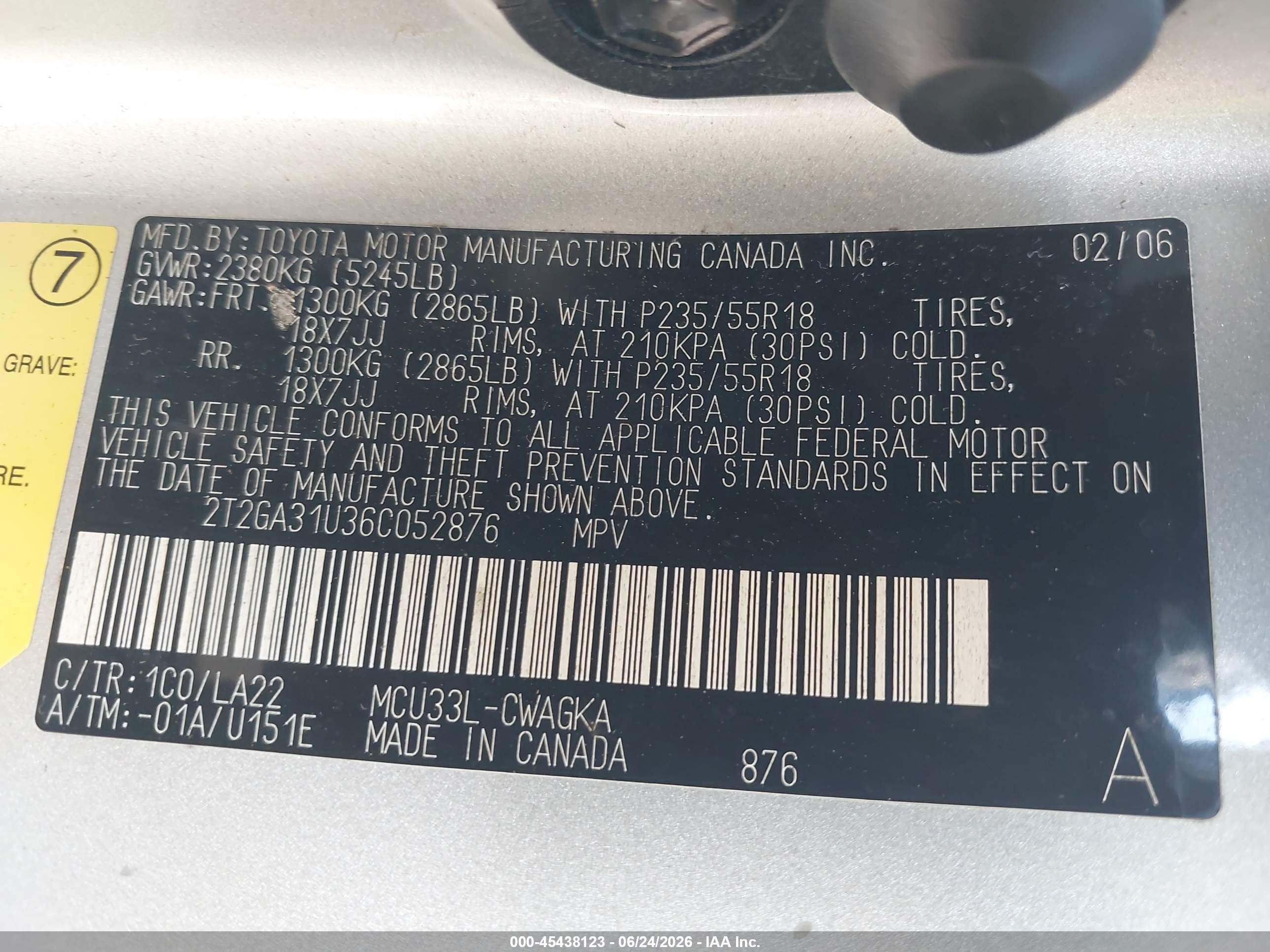 2006 Lexus Rx 330   Silver vin: 2T2GA31U36C052876