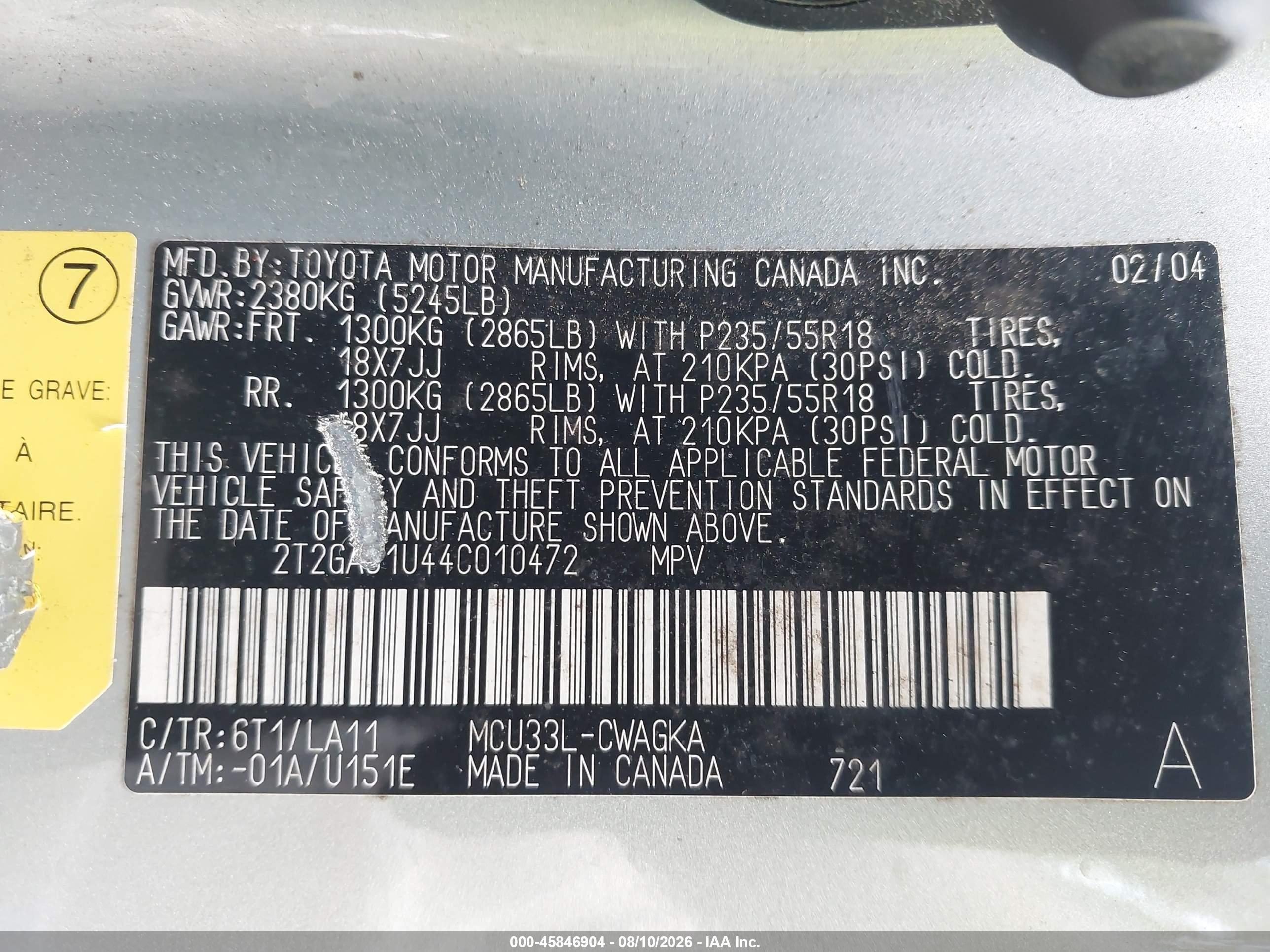 2004 Lexus Rx 330   Silver vin: 2T2GA31U44C010472