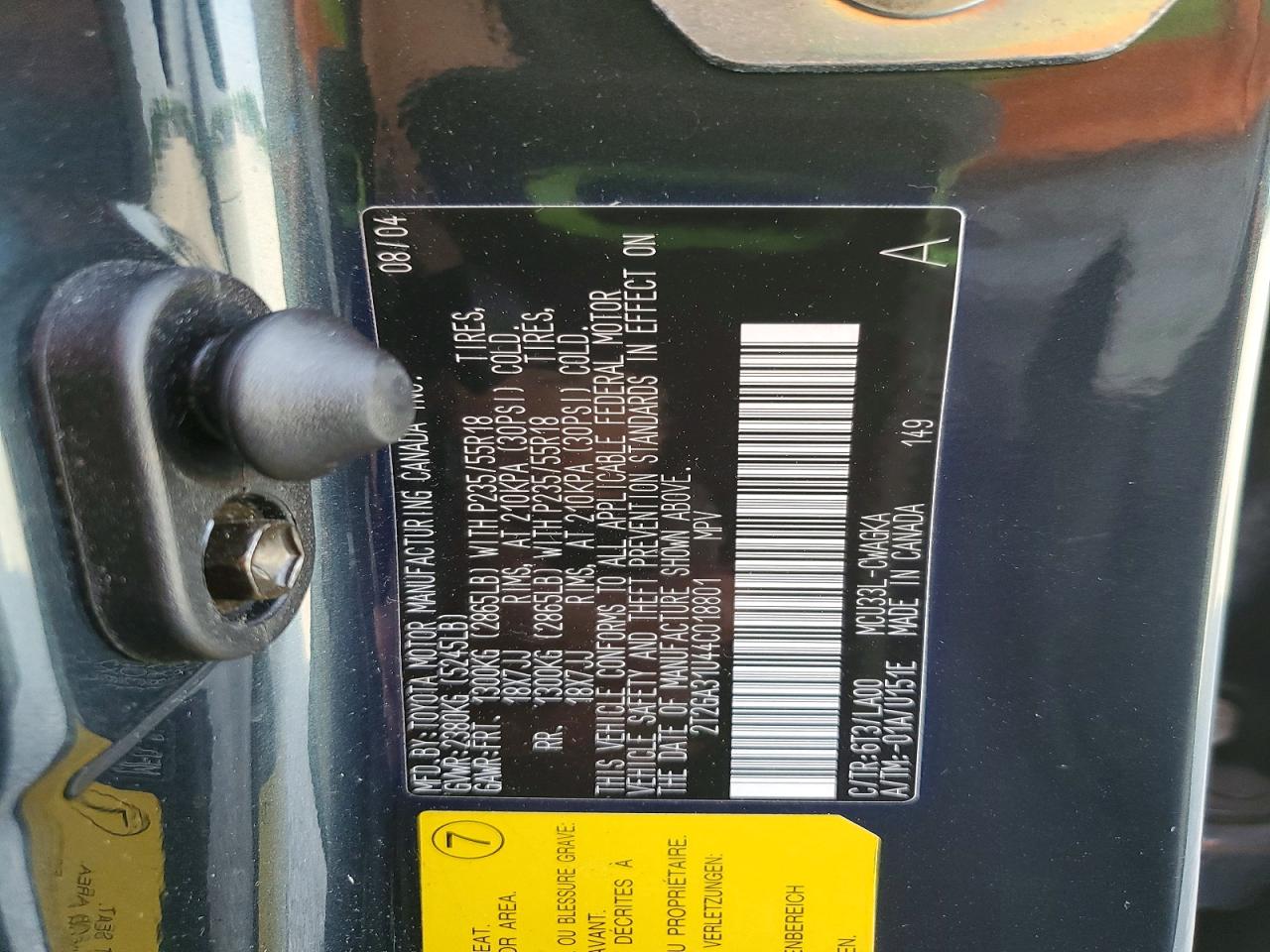 2004 Lexus Rx 330 Charcoal vin: 2T2GA31U44C018801