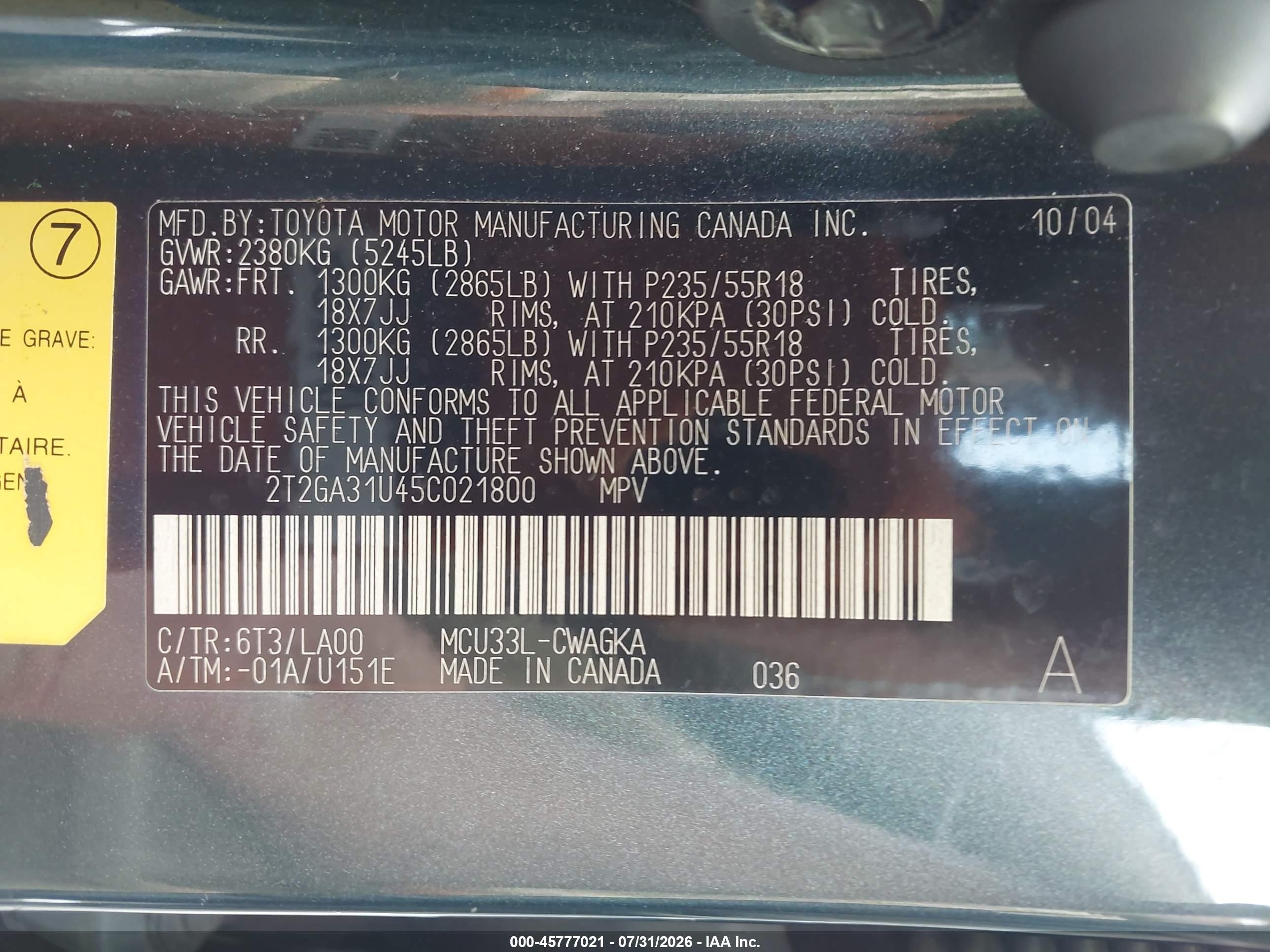 2005 Lexus Rx 330 Gray vin: 2T2GA31U45C021800