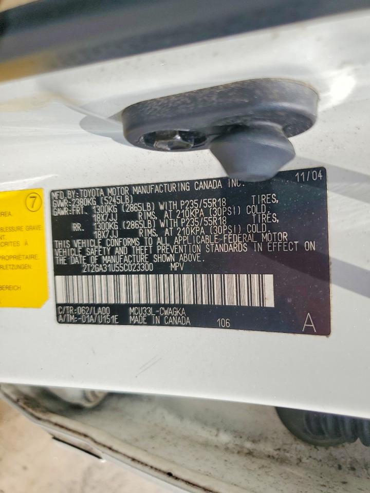 2005 Lexus Rx 330 Белый vin: 2T2GA31U55C023300