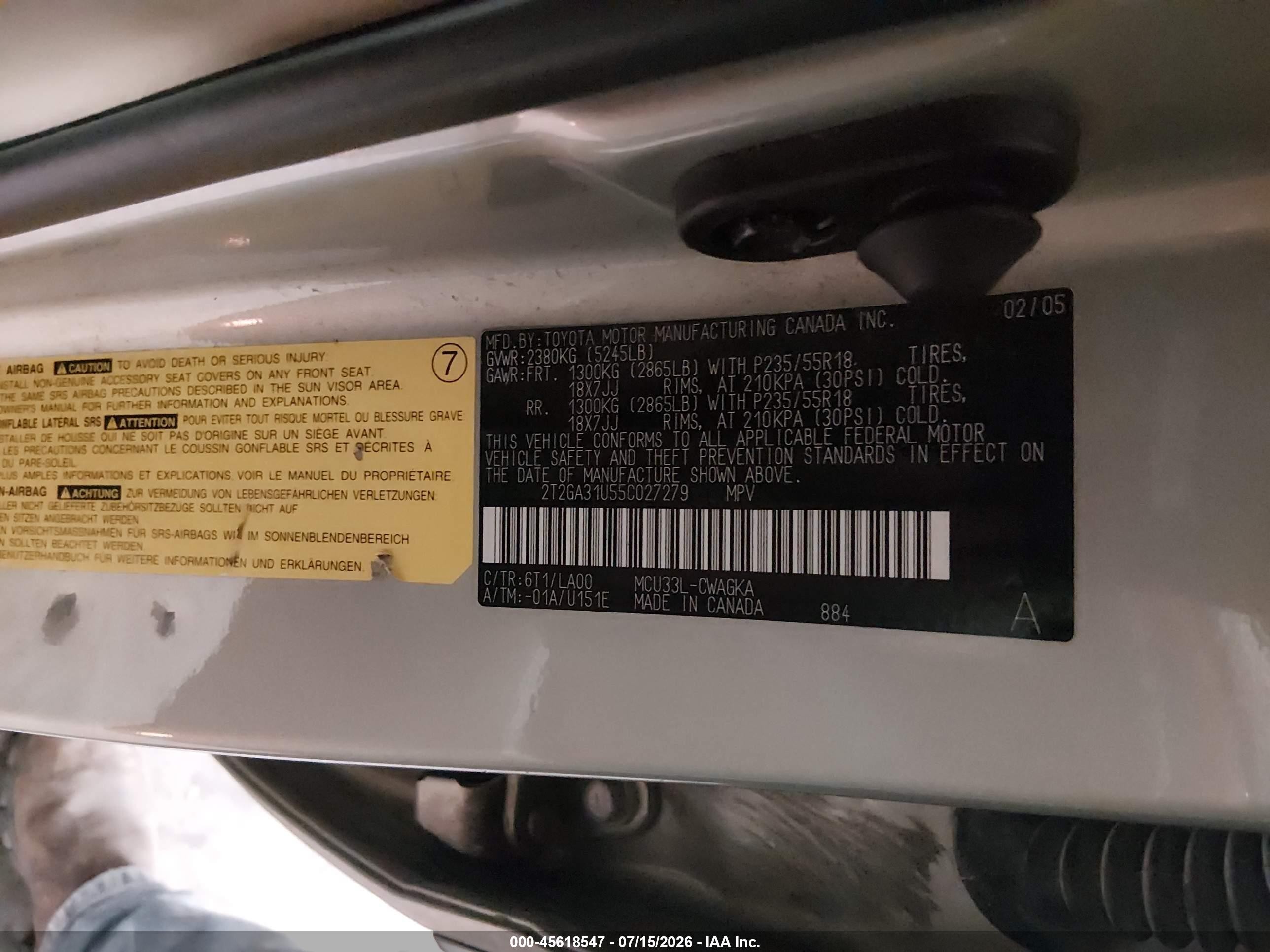 2005 Lexus Rx 330 Gray vin: 2T2GA31U55C027279